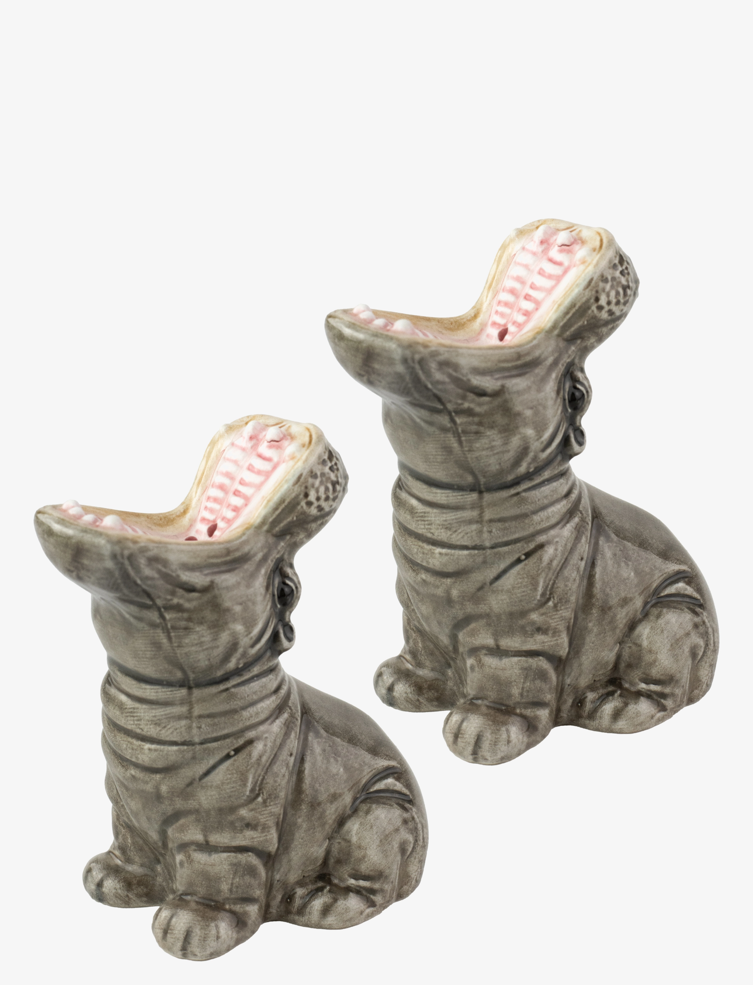 DONKEY Salt- Og Pepper Dispenser - Hungry Hippos Grau - One Size - Unisex