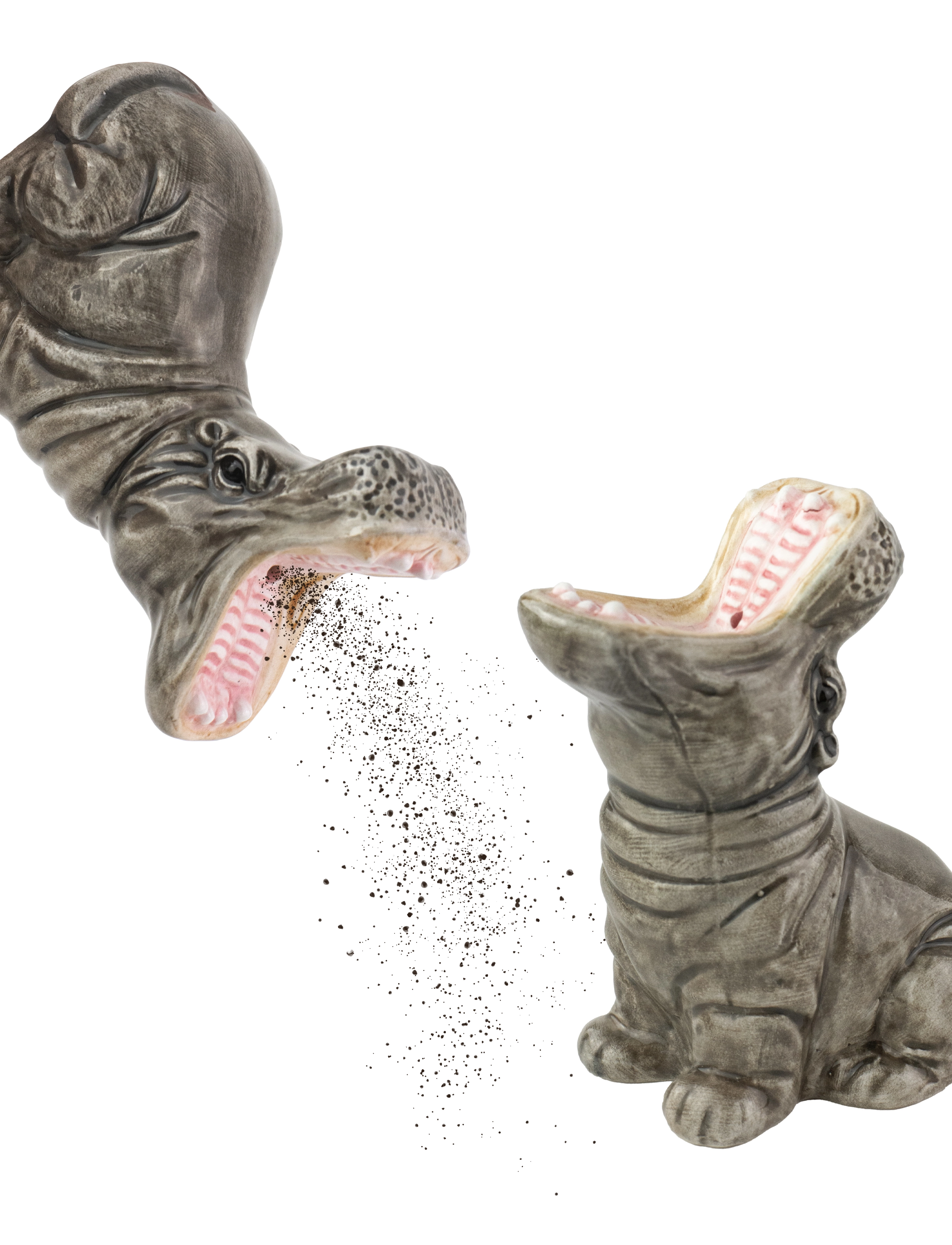 Donkey Salt- Og Pepper Dispenser Hungry Hippos, One Size, Grinders, Grau - Salt & Shakers, Homeware