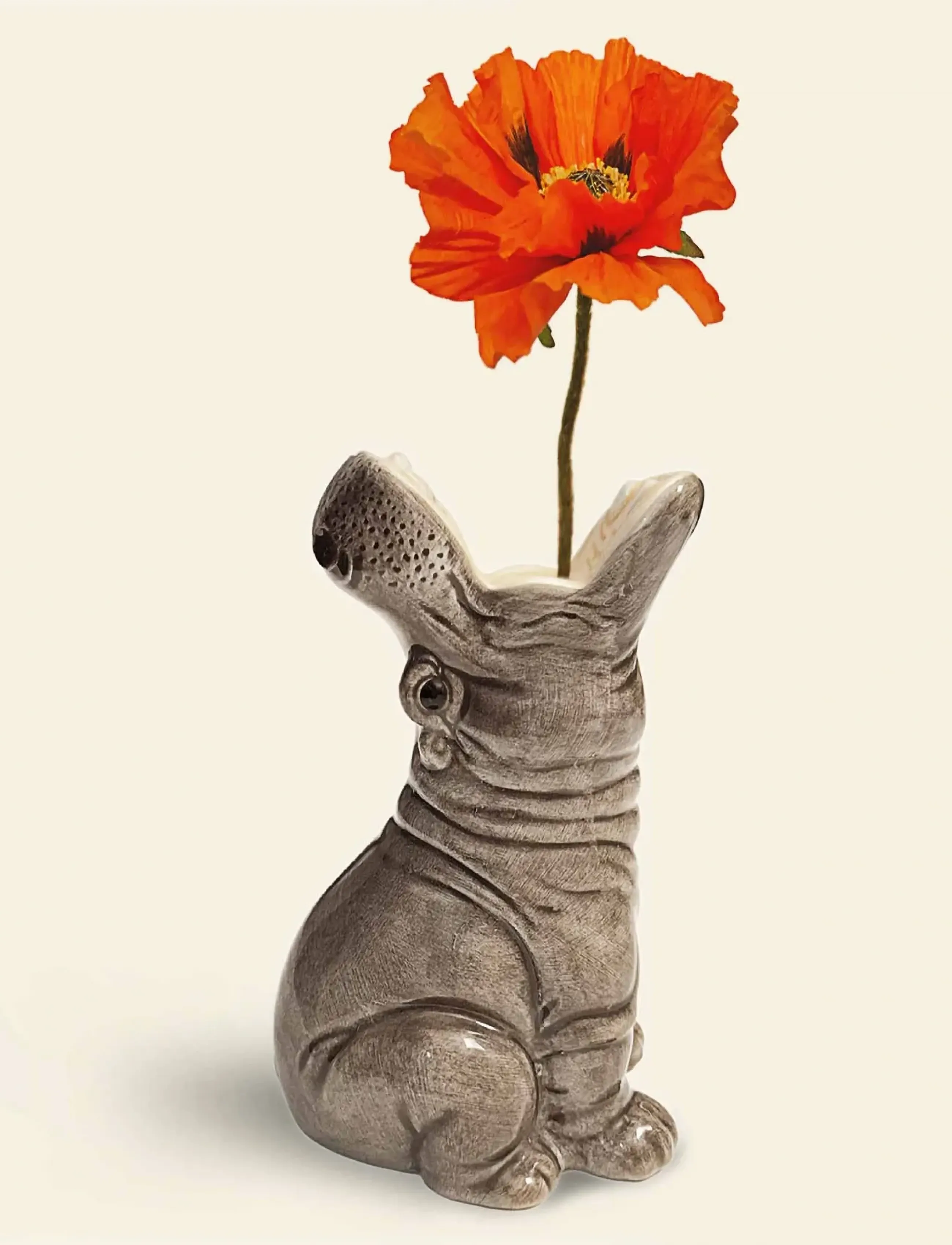 Donkey Vase Hungry Hippos Small, H14 cm, Vases, Grau - Other Homeware