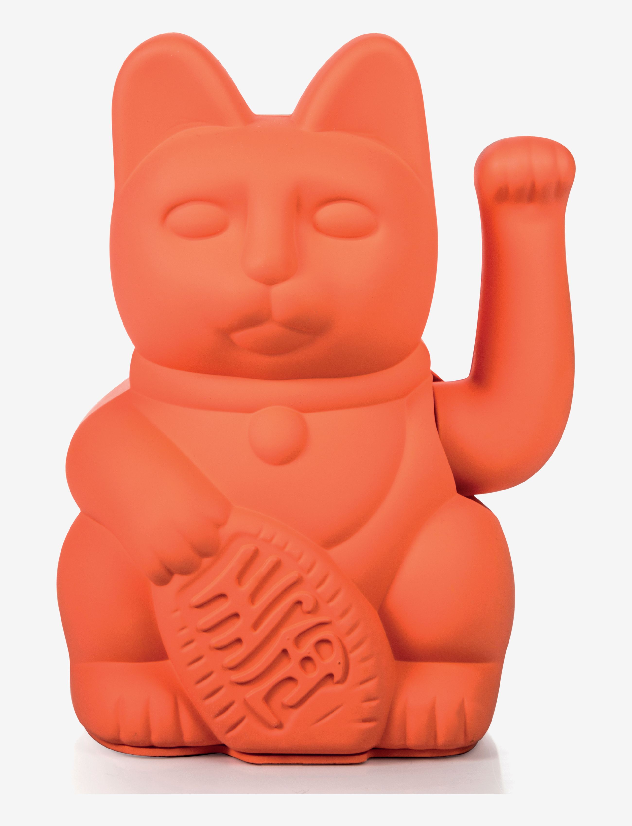 Donkey Maneki-Neko Lucky Cat, Porcelænsfigur og -skulptur, Orange, Str: H:15CM