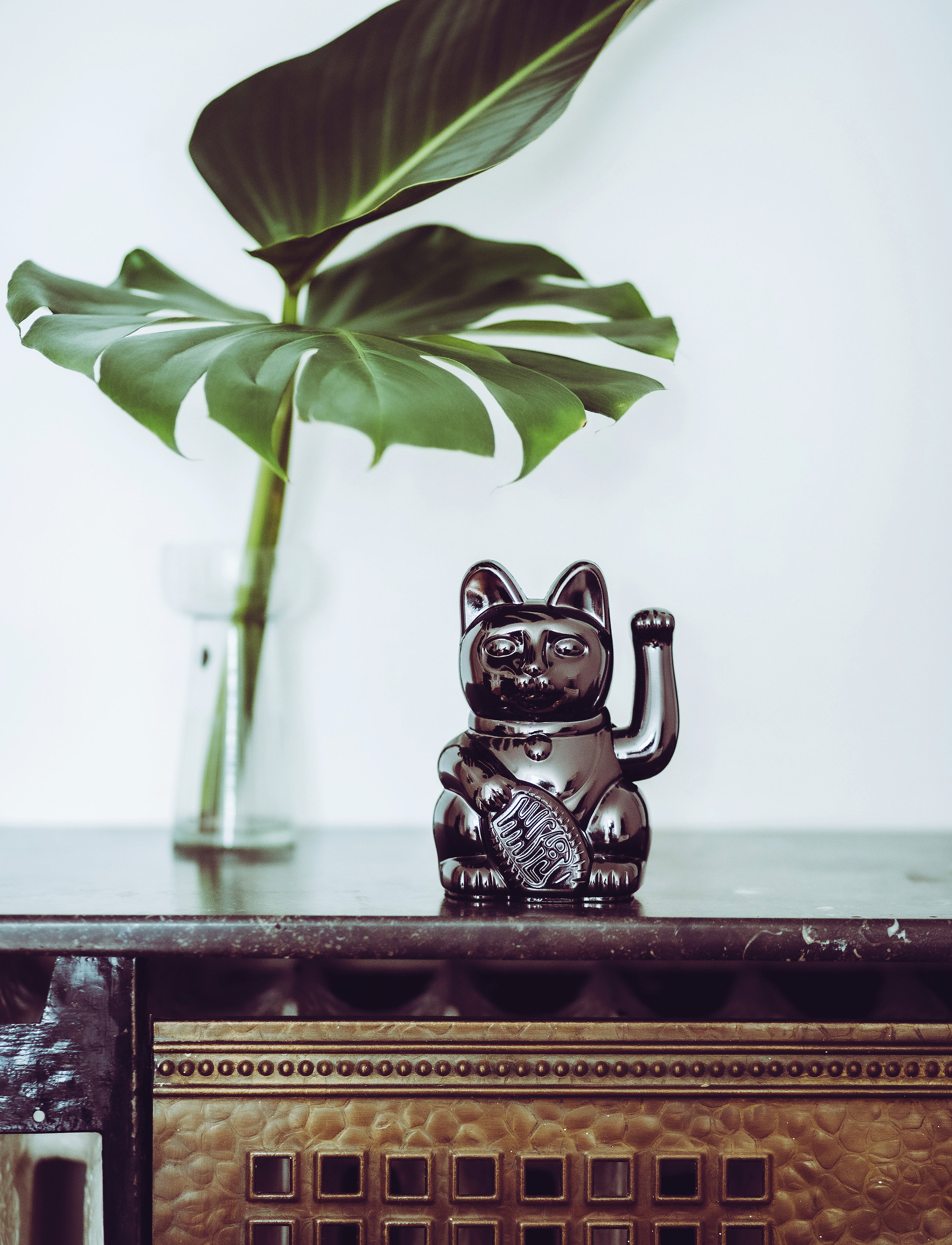 Donkey Maneki-Neko - Lucky Cat (Special Edition), H:15 cm, Black, Dekorativt Tilbehør-Detaljer > Porcelænsfigurer Og -Skulpturer, Unisex