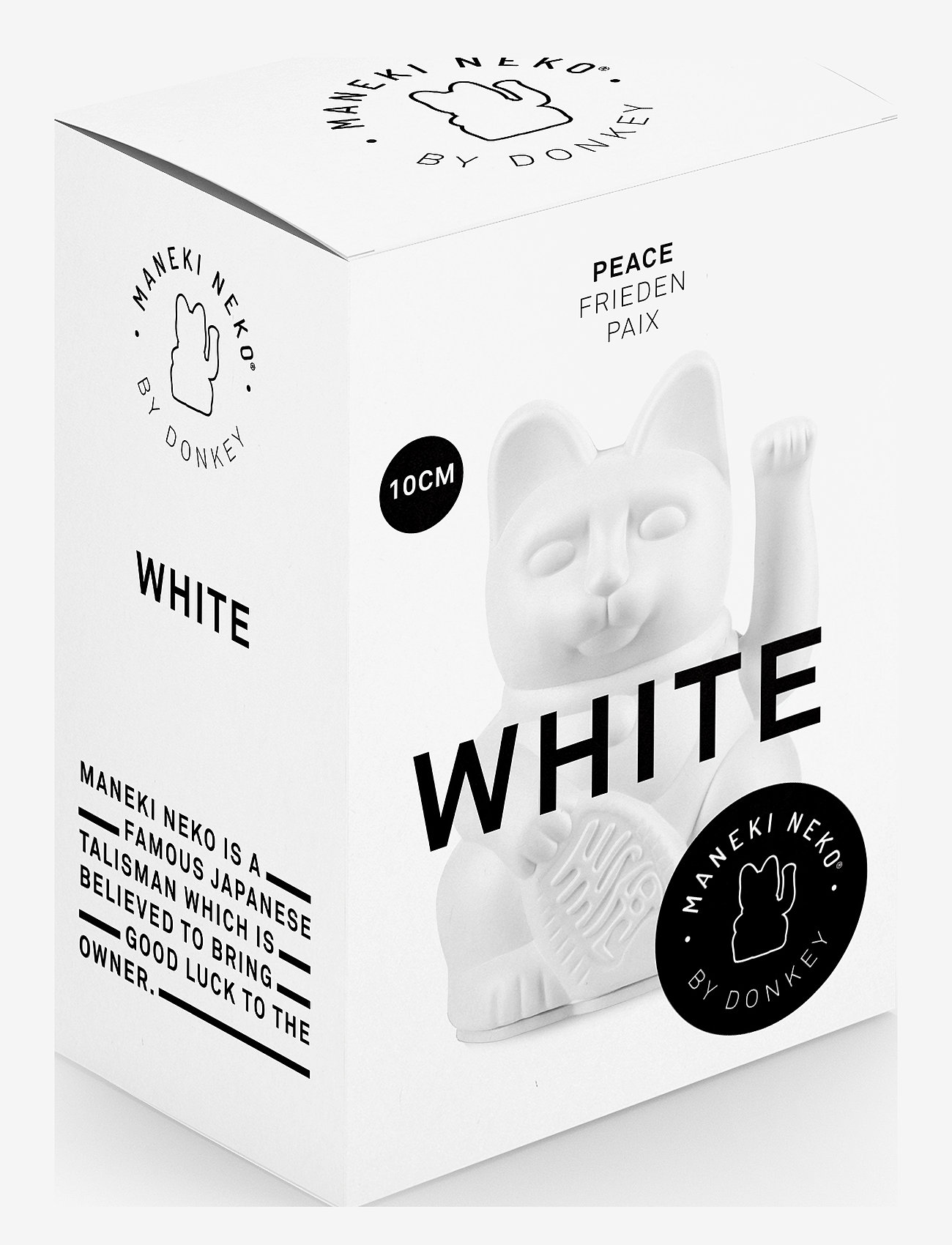 Donkey - Waving Cat - Maneki-Neko - Lucky Cat Mini - figuren & skulpturen - white - 1