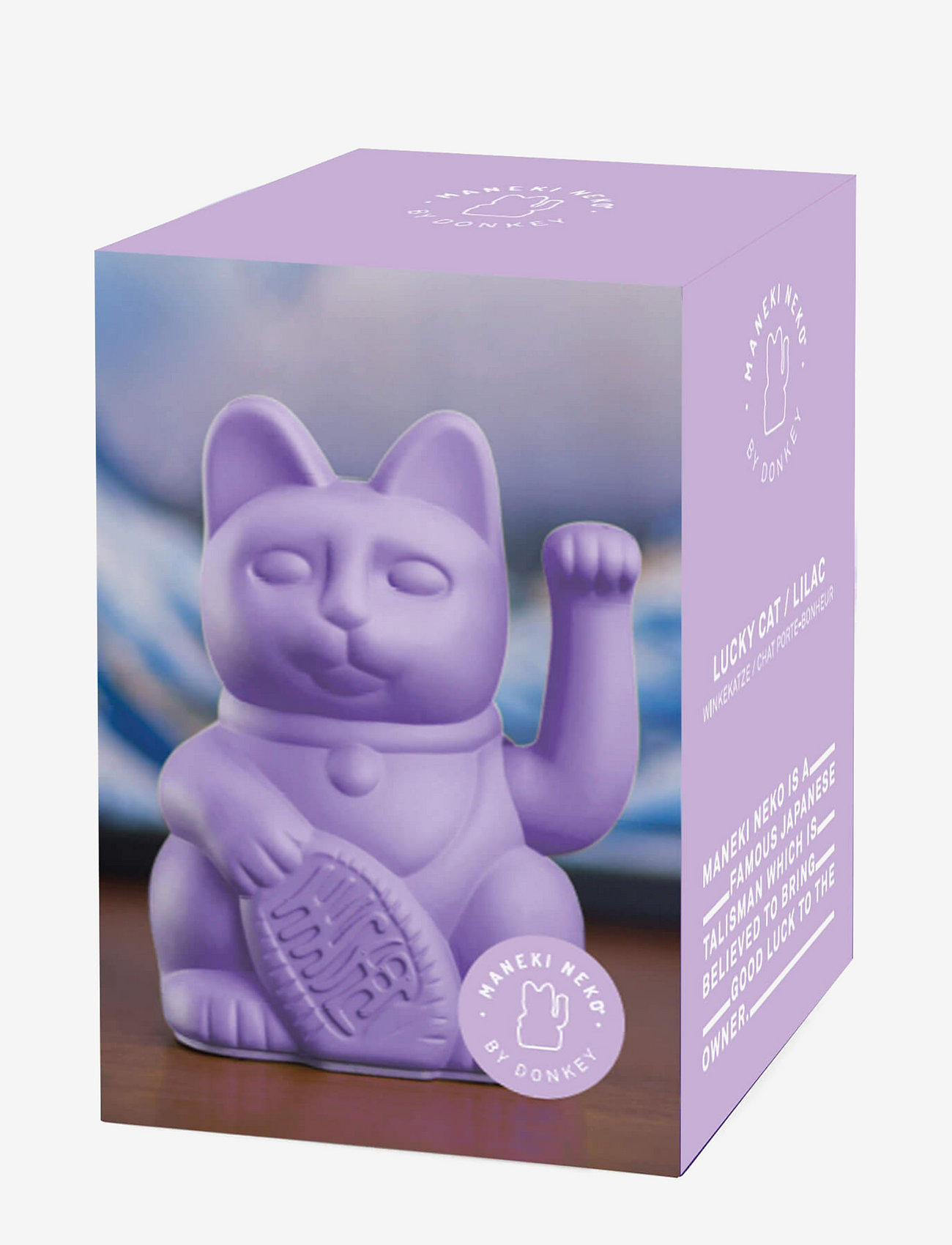 Donkey - Maneki-Neko - Large Lucky Cat - lilac - 1