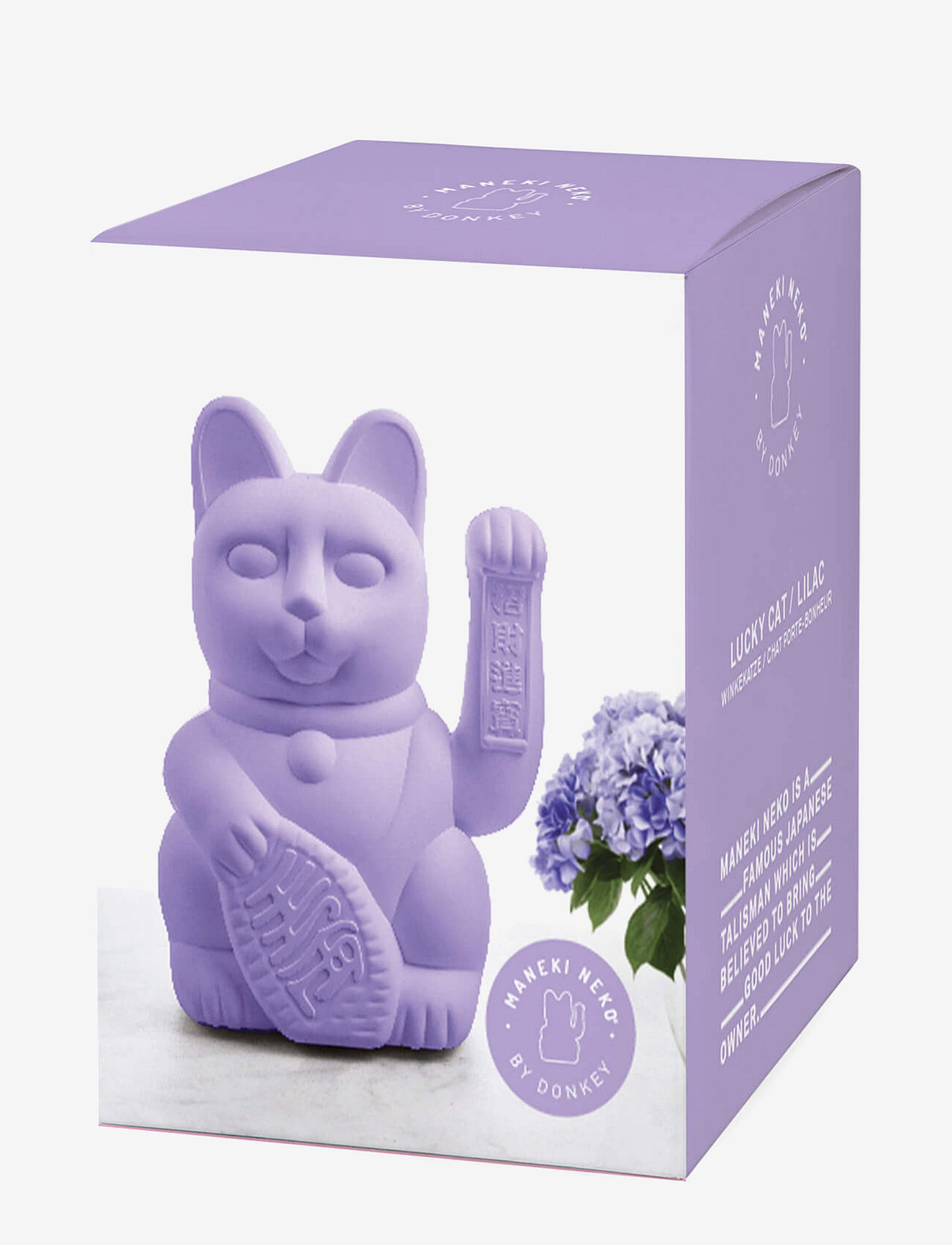 Donkey - Maneki-Neko - Large Lucky Cat - lilac - 2