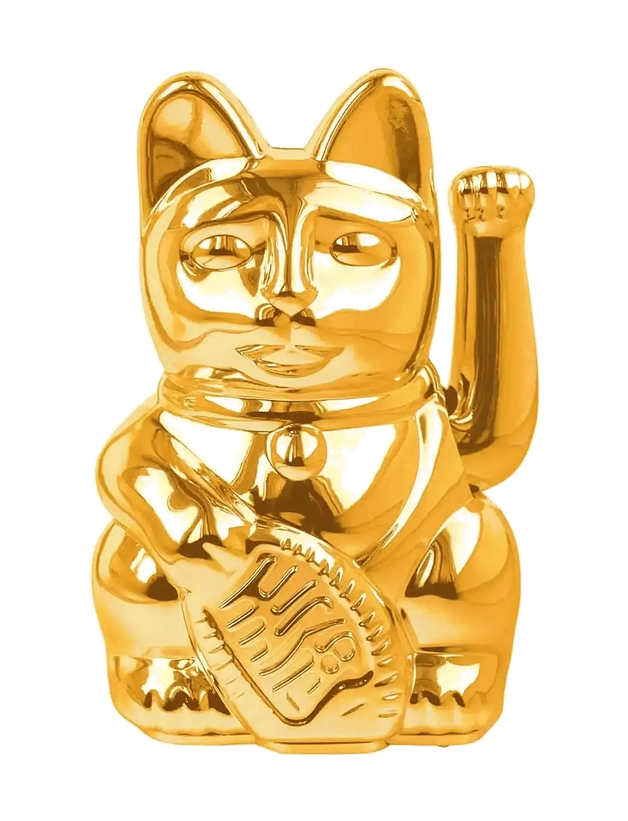 Donkey - Vinkende Kat - Maneki-Neko Mini - Shiny - Gold - figuri ja skulptuurid - gold - 0
