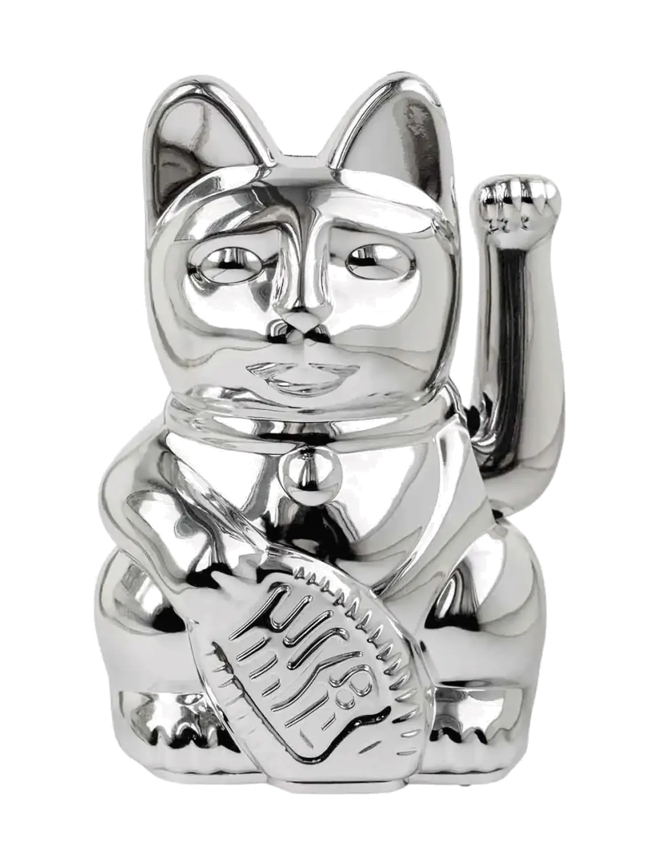 Donkey Vinkende Kat Maneki-Neko Mini Shiny Silver, H9.8 cm, Decorative Accessories-details, Silber - Figures & Sculptures, Homeware