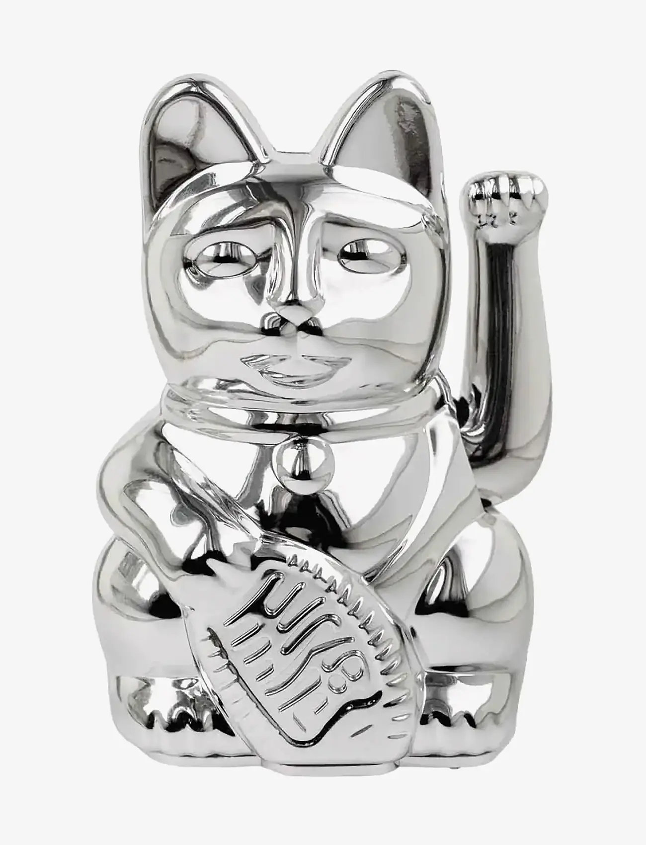 Donkey - Vinkende Kat - Maneki-Neko Mini - Shiny - Silver - skulpturer & figurer - silver - 0