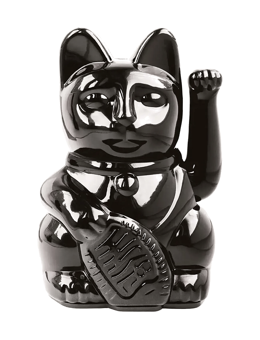 Donkey - Vinkende Kat - Maneki-Neko Mini - Shiny - Black - figuri ja skulptuurid - black - 0