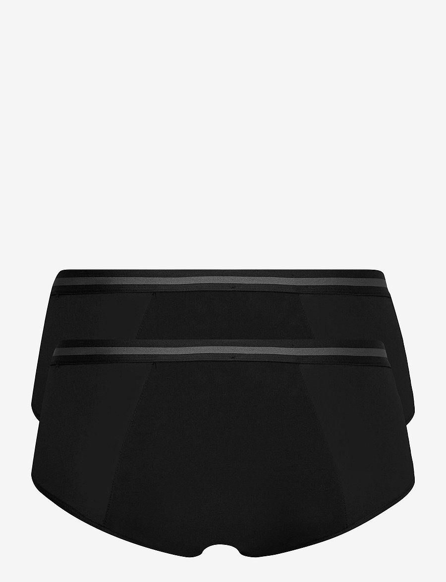 Dorina - PERIOD PANTIES -2PP - midi & maxi slips - black/black - 2