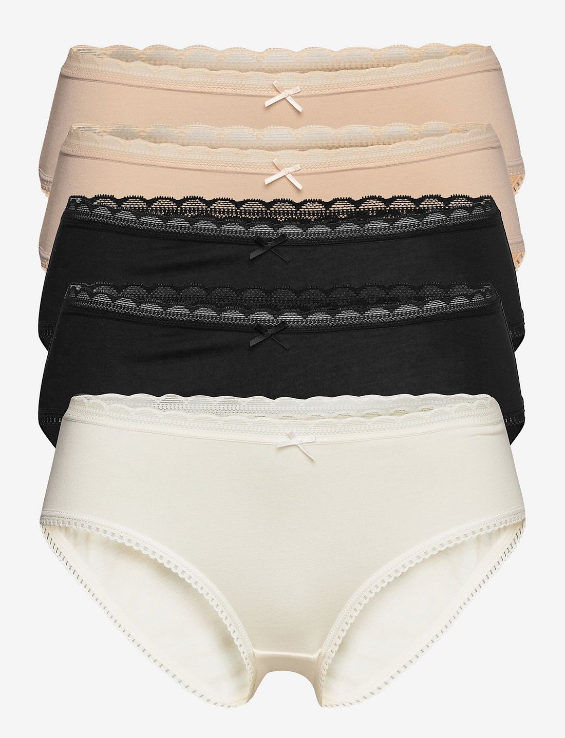 Dorina - Core NAOMI-5PP Hipster Classic - hipsterid ja bokserid - black/beige/ivory/beige/black - 1