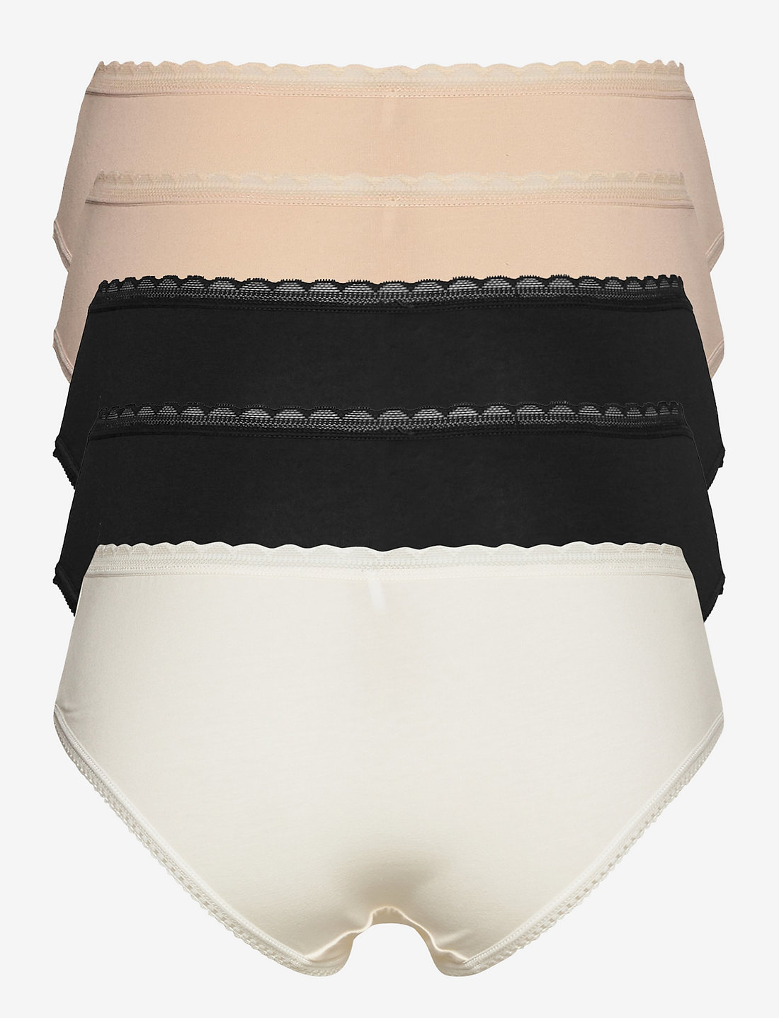 Dorina - Core NAOMI-5PP Hipster Classic - hipsterid ja bokserid - black/beige/ivory/beige/black - 4