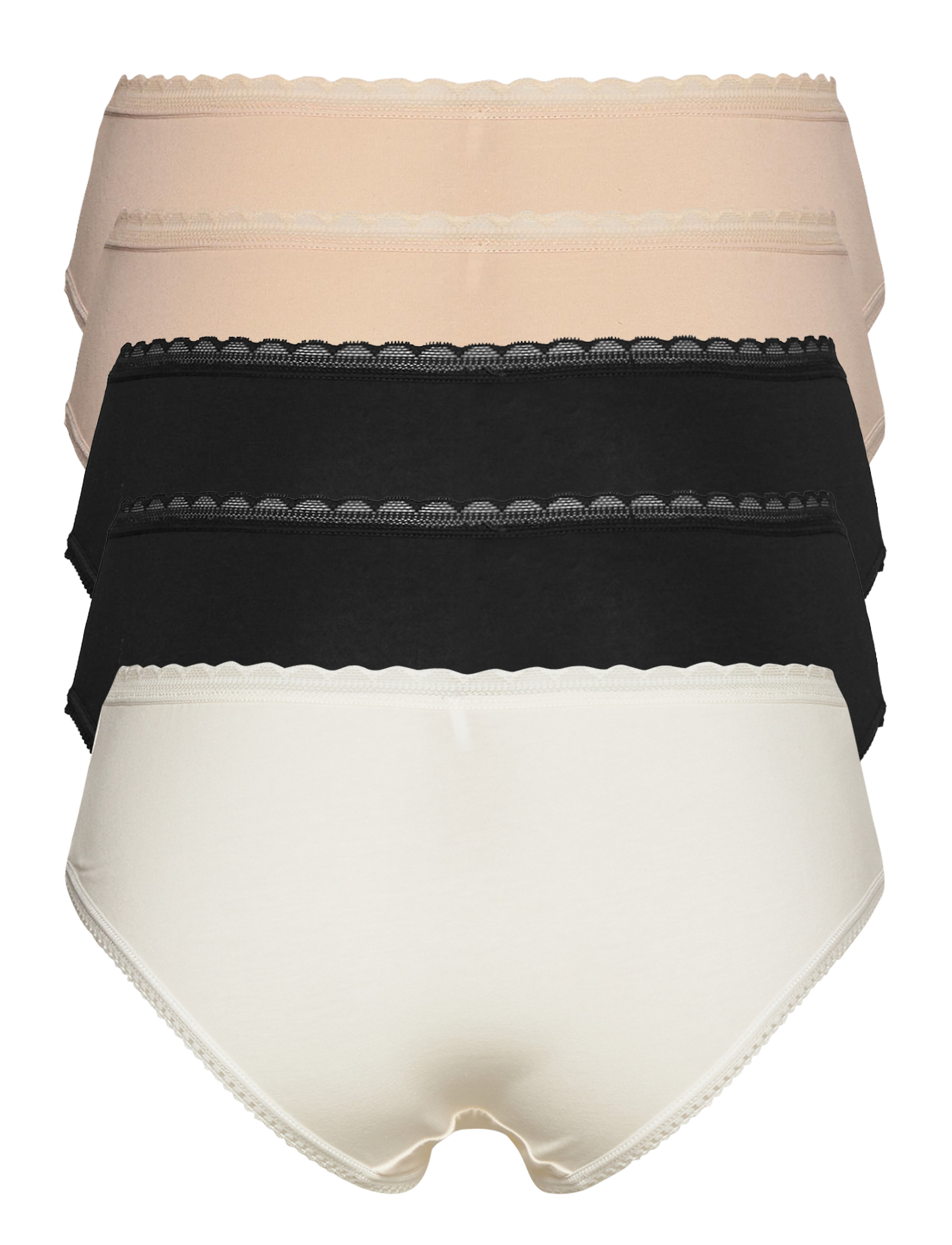 Dorina - Core NAOMI-5PP Hipster Classic - culottes taille basse - black/beige/ivory/beige/black - 4