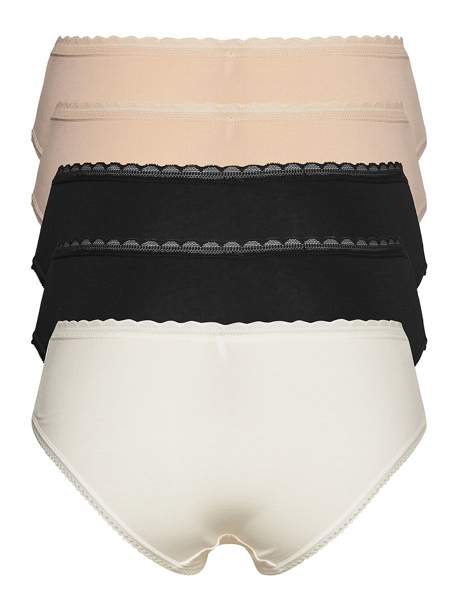 Dorina - Core NAOMI-5PP Hipster Classic - culottes taille basse - black/beige/ivory/beige/black - 4