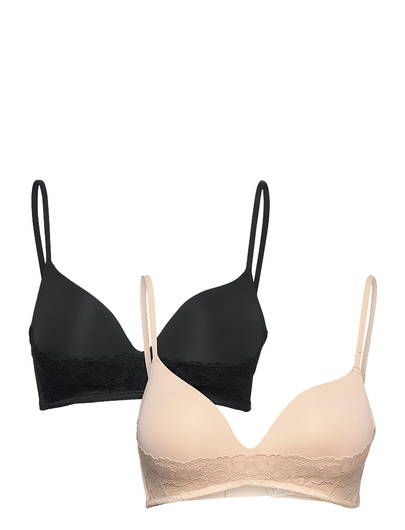 Dorina - FILI/LACE-2PP LIGHT PADDED SOFT BRA - push up bras - beige/black - 1