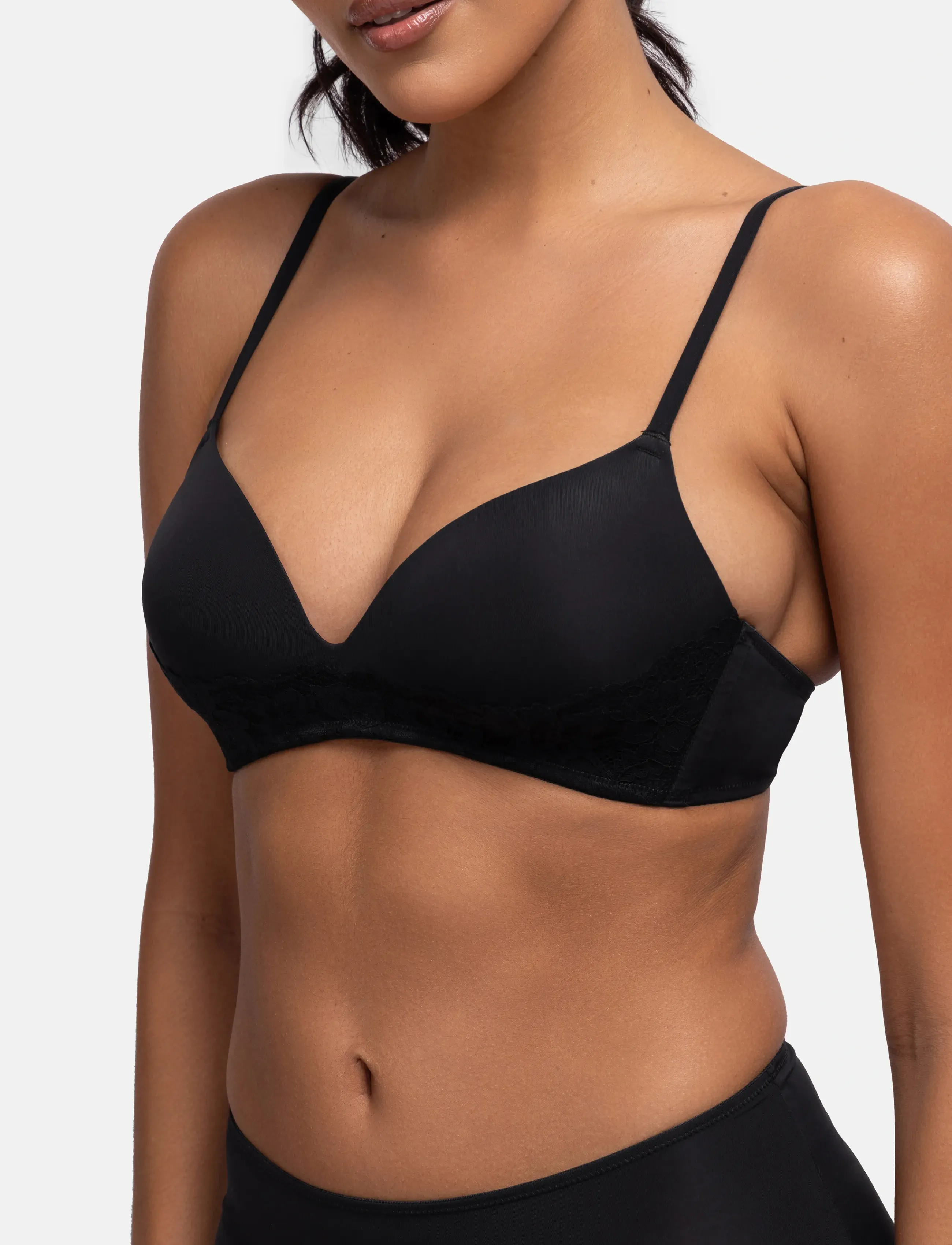 Dorina - FILI/LACE-2PP LIGHT PADDED SOFT BRA - push up -rintaliivit - beige/black - 5