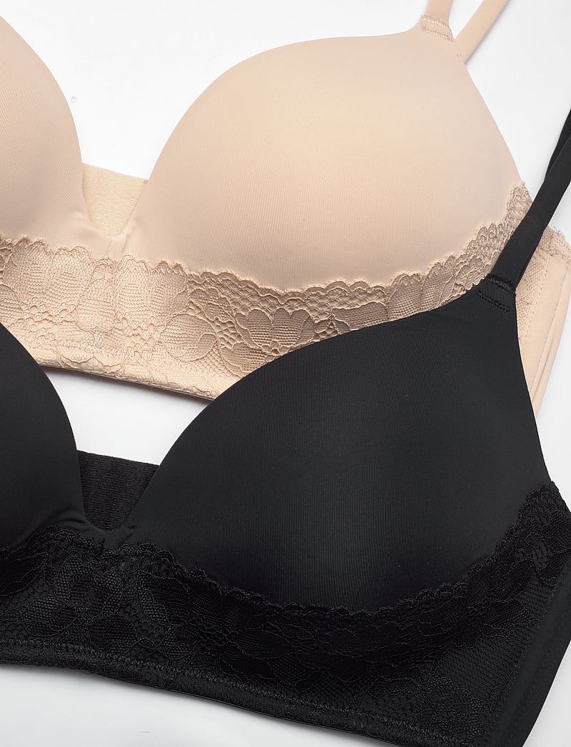 Dorina - FILI/LACE-2PP LIGHT PADDED SOFT BRA - push up bras - beige/black - 5