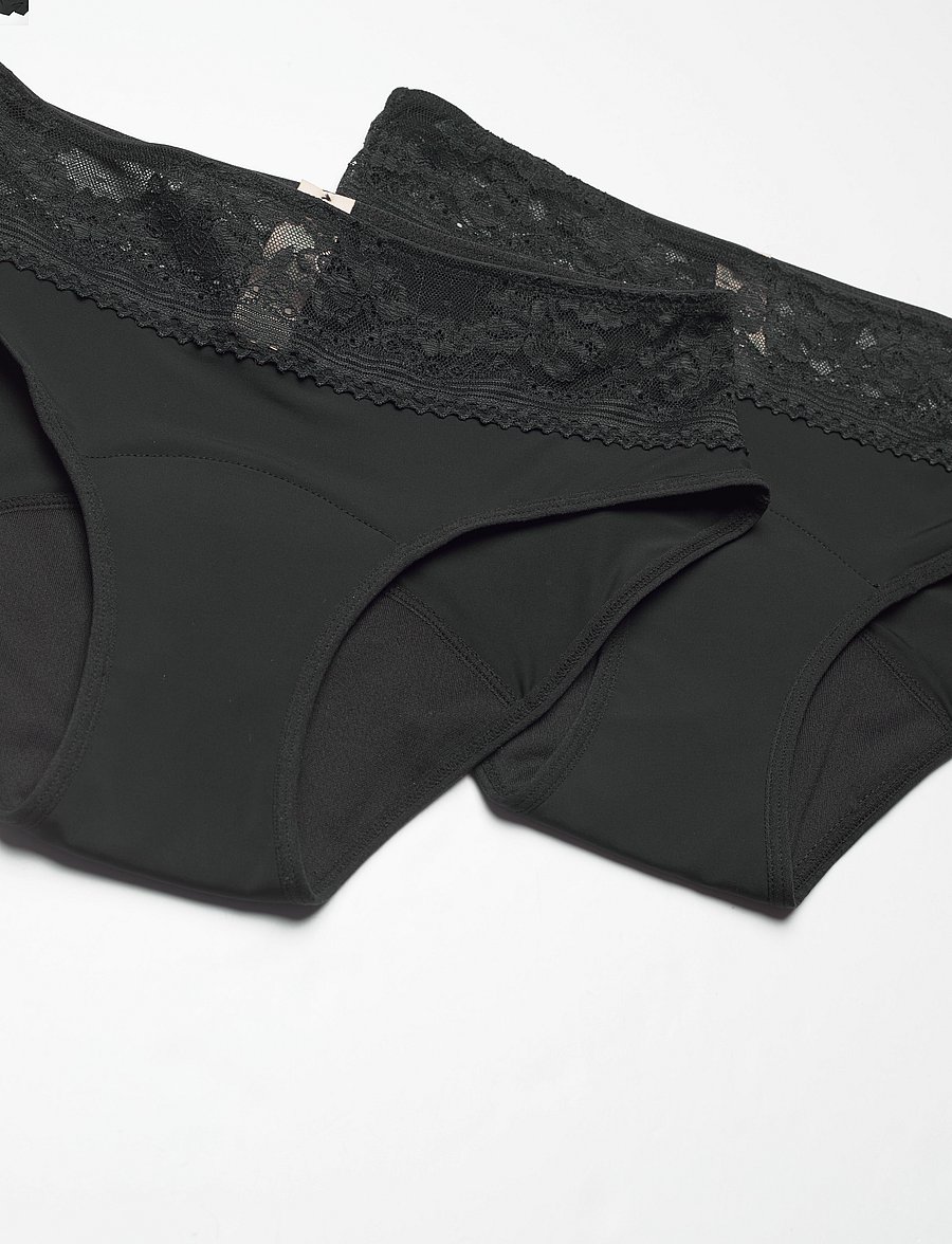 Dorina - ECO MOON/LACE-2PP Hipster_Classic - perioden- und wochenbett-höschen - black/black - 5