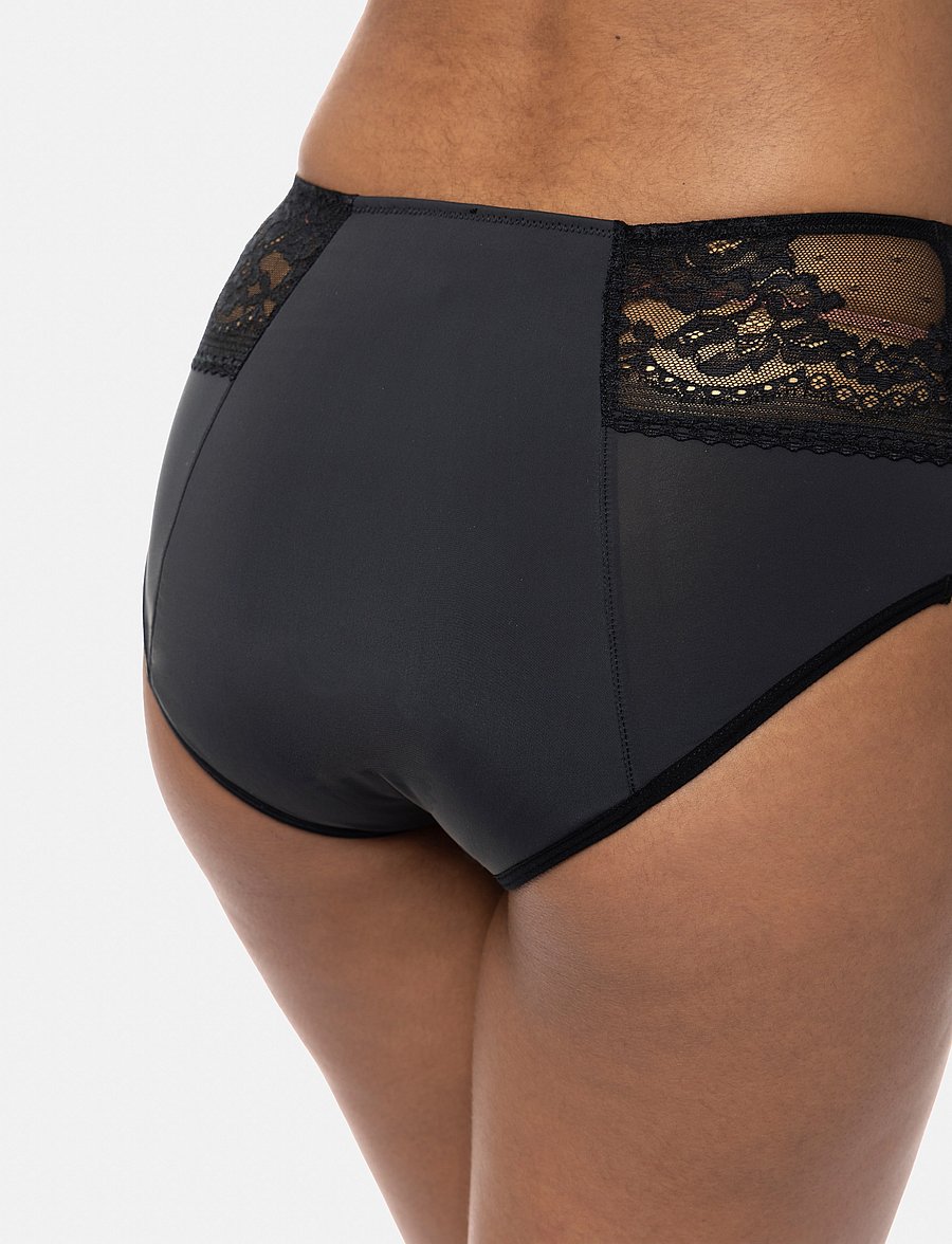 Dorina - ECO MOON/LACE-2PP Midi - perioden- und wochenbett-höschen - black/black - 4