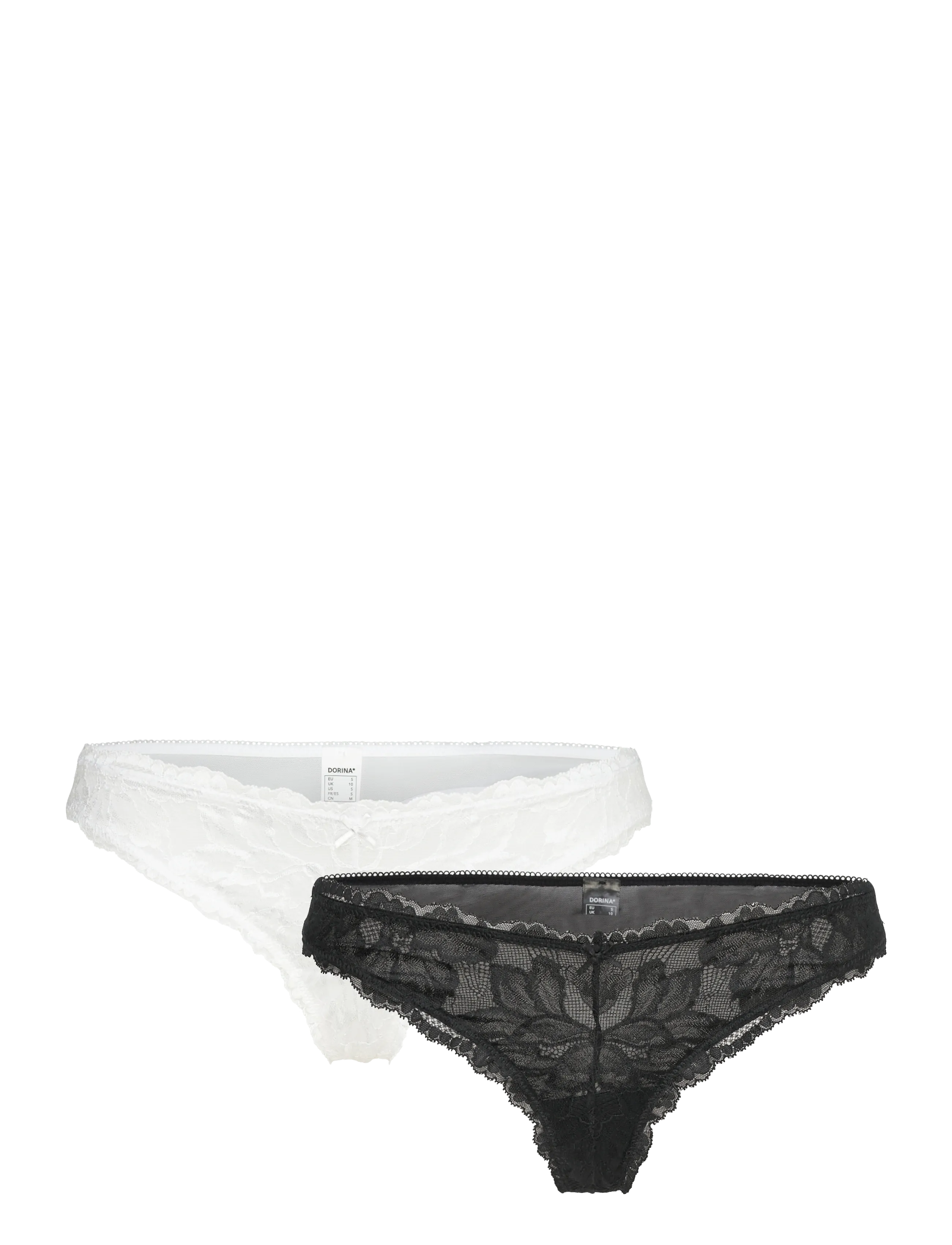 Dorina Perfect Lace THONG - Trusser - BLACK/WHITE / white