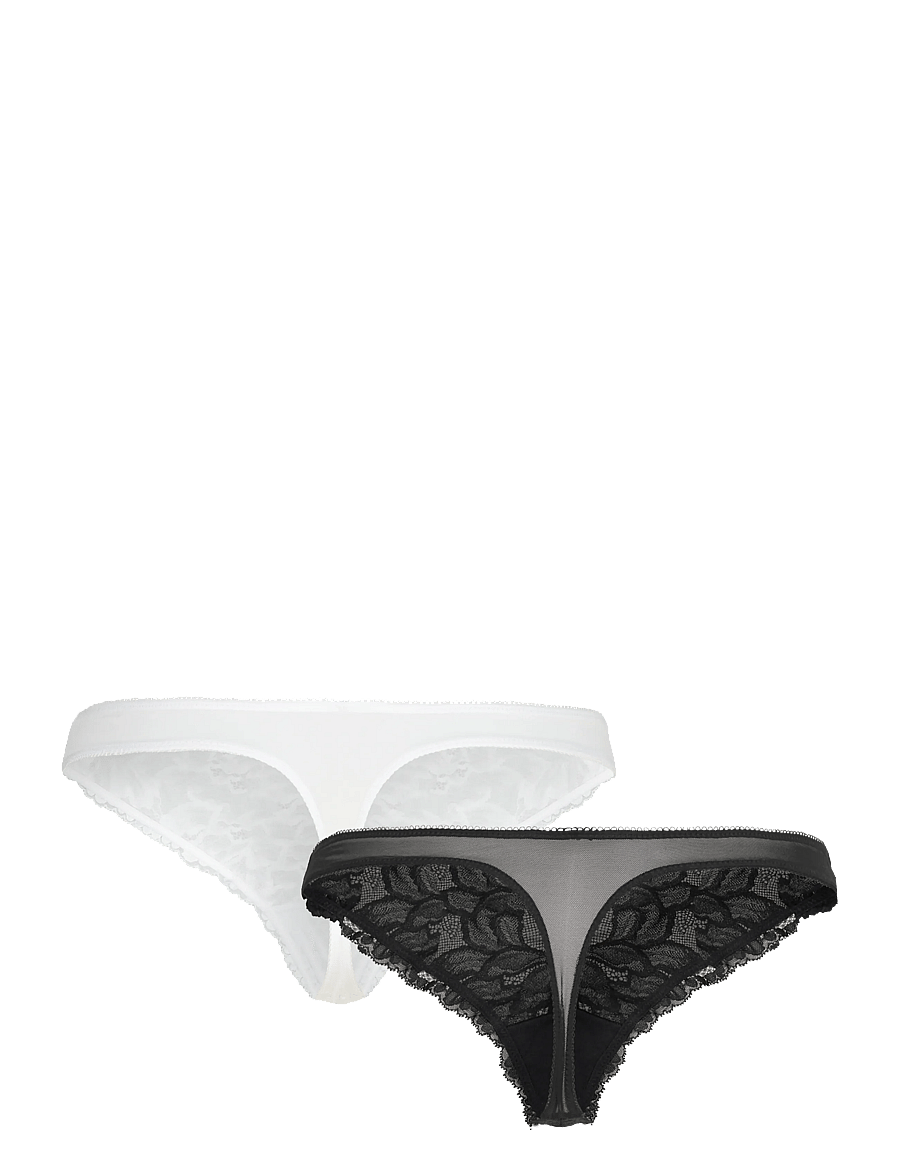 Dorina - Perfect Lace THONG - stringid - black/white - 1