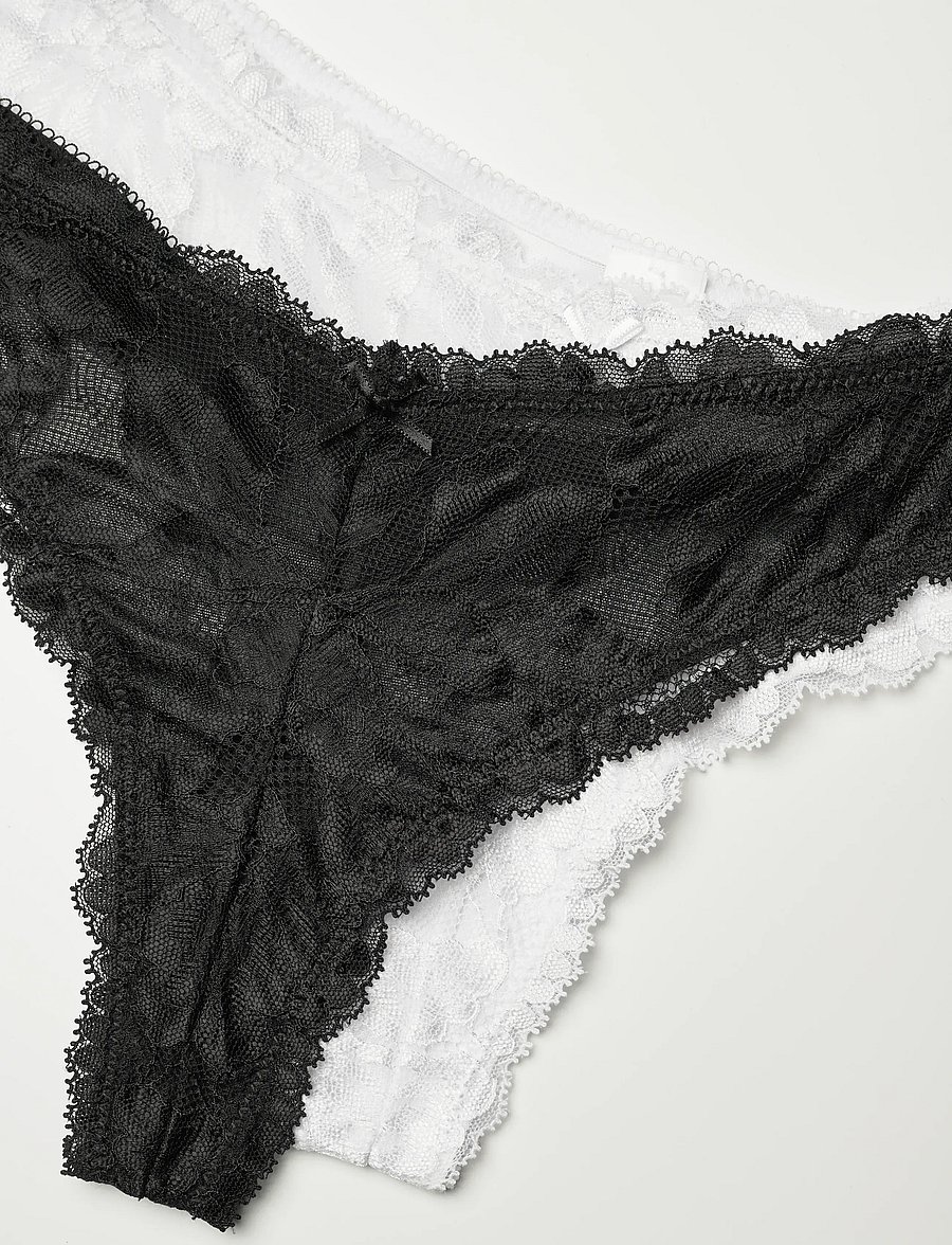 Dorina - Perfect Lace THONG - stringid - black/white - 2