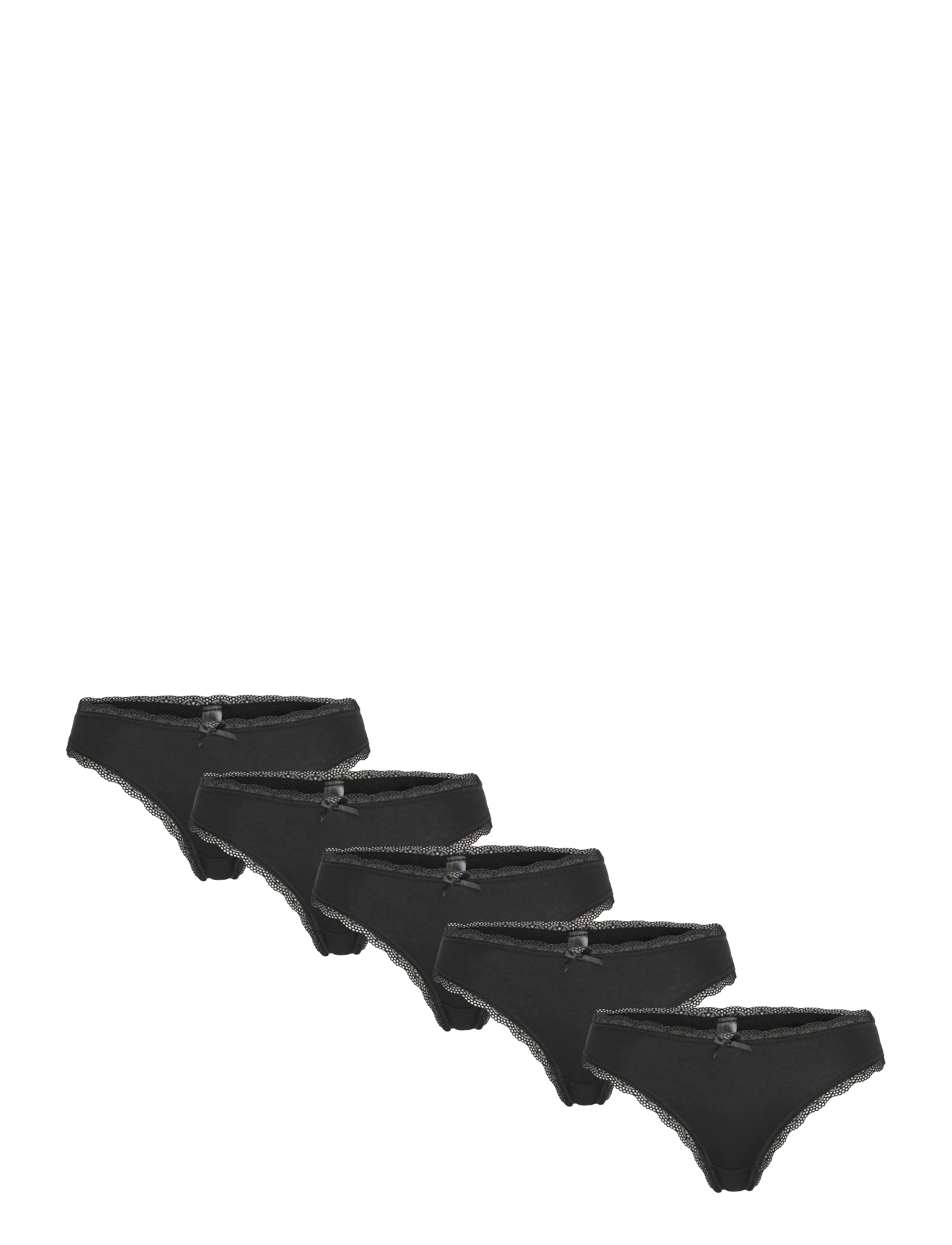 Dorina Essential Cotton THONG - Trusser - BLACK/BLACK/BLACK/BLACK/BLACK / black