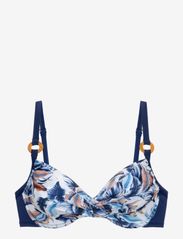 Dorina - CAIRNS BIKINI TOP - vielutėmis sutvirtintos bikinio liemenėlės - blue/white print - 0