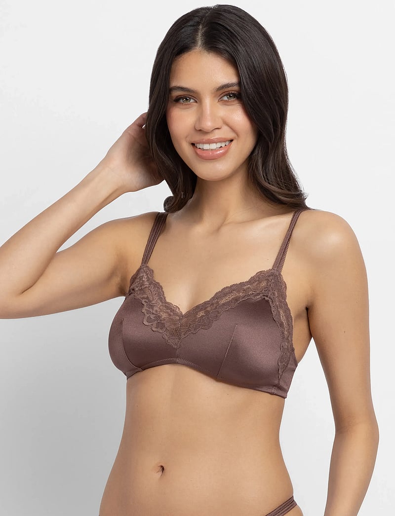 Dorina - ORIGINS-SHINY MICRO NON PADDED BRALETTE - rinnahoidja - brown - 3