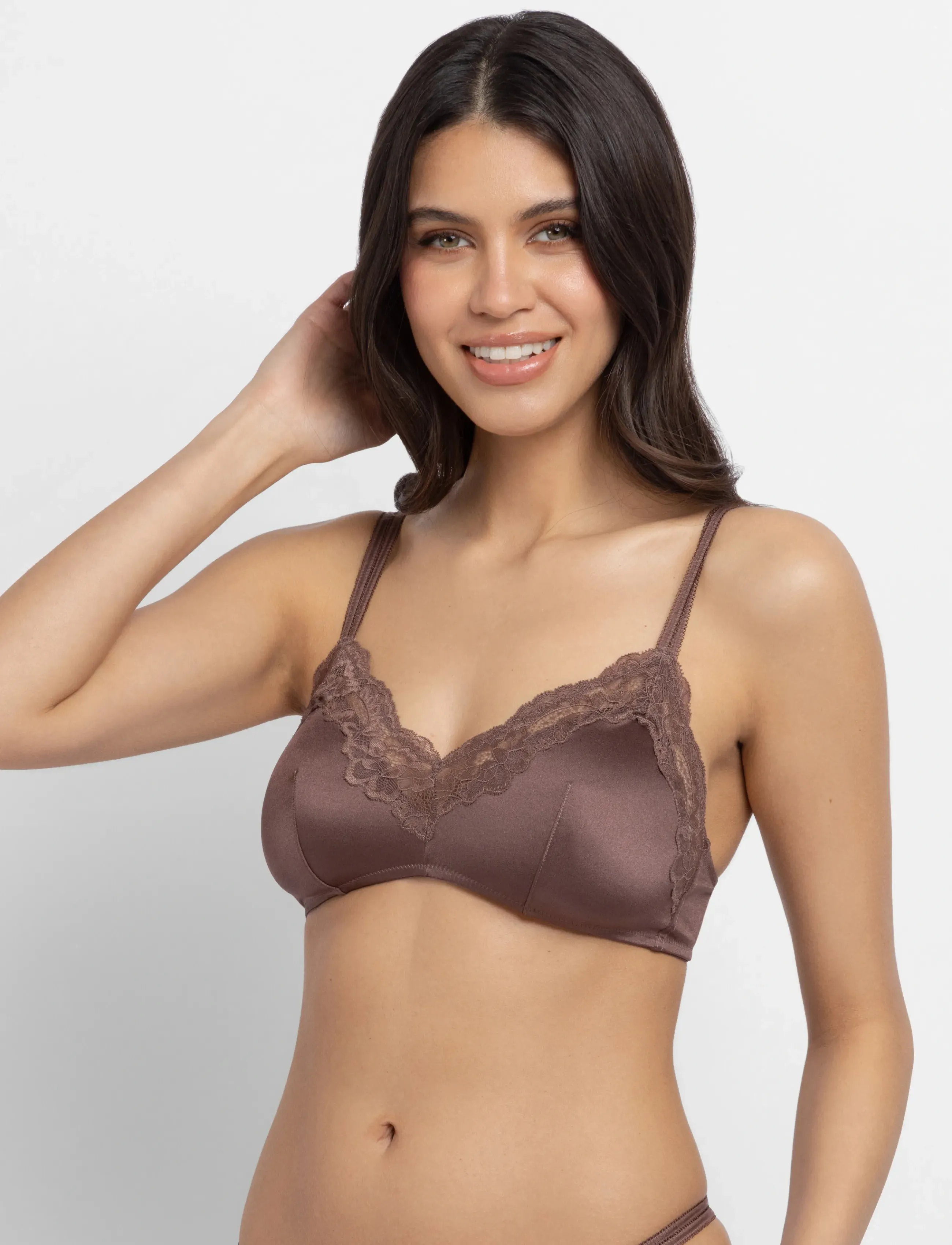 Dorina - ORIGINS-SHINY MICRO BRALETTE - bralette-rintaliivit - brown - 3