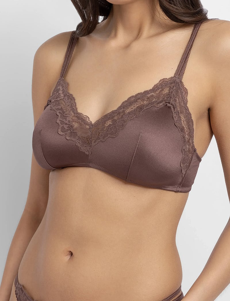 Dorina - ORIGINS-SHINY MICRO NON PADDED BRALETTE - rinnahoidja - brown - 5