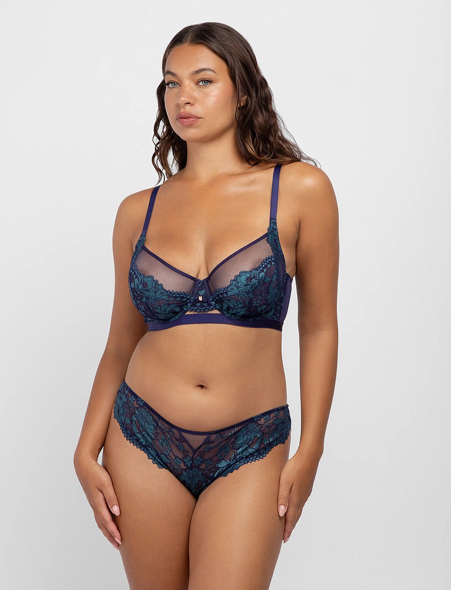 Dorina - Jemma Two Tone Lace Brazilian - brazilian trosor - blue - 0
