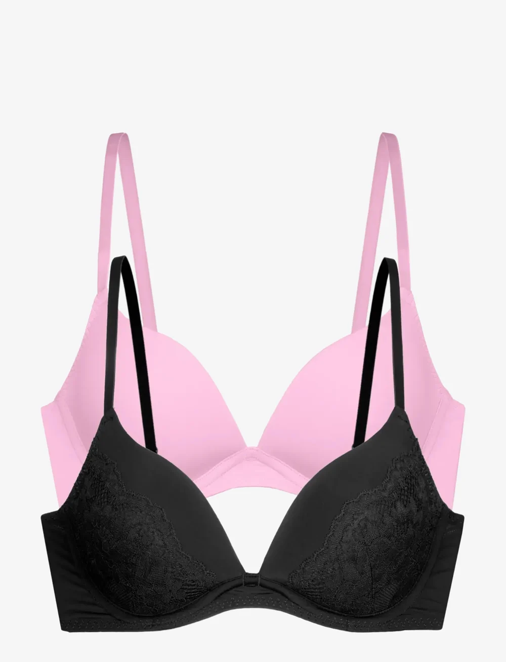 Dorina - WILLA-2PP PUSH UP PLUNGE - plunge bh:ar - black/pink - 1
