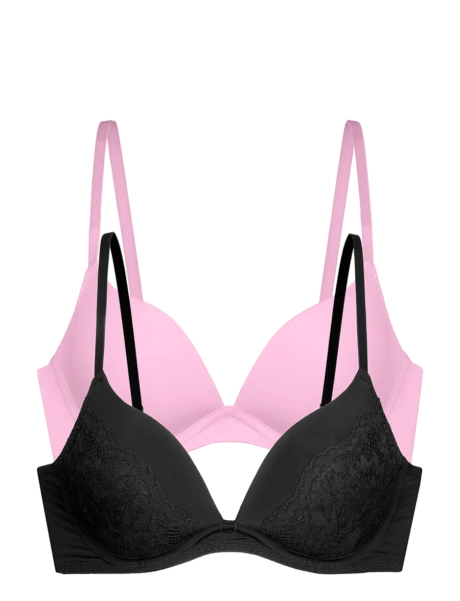 Dorina - WILLA-2PP PUSH UP PLUNGE - black/pink - 1