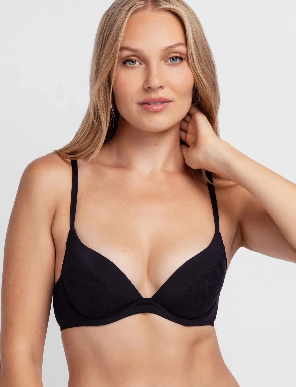 Dorina - WILLA-2PP PUSH UP PLUNGE - plunge bh:ar - black/pink - 0