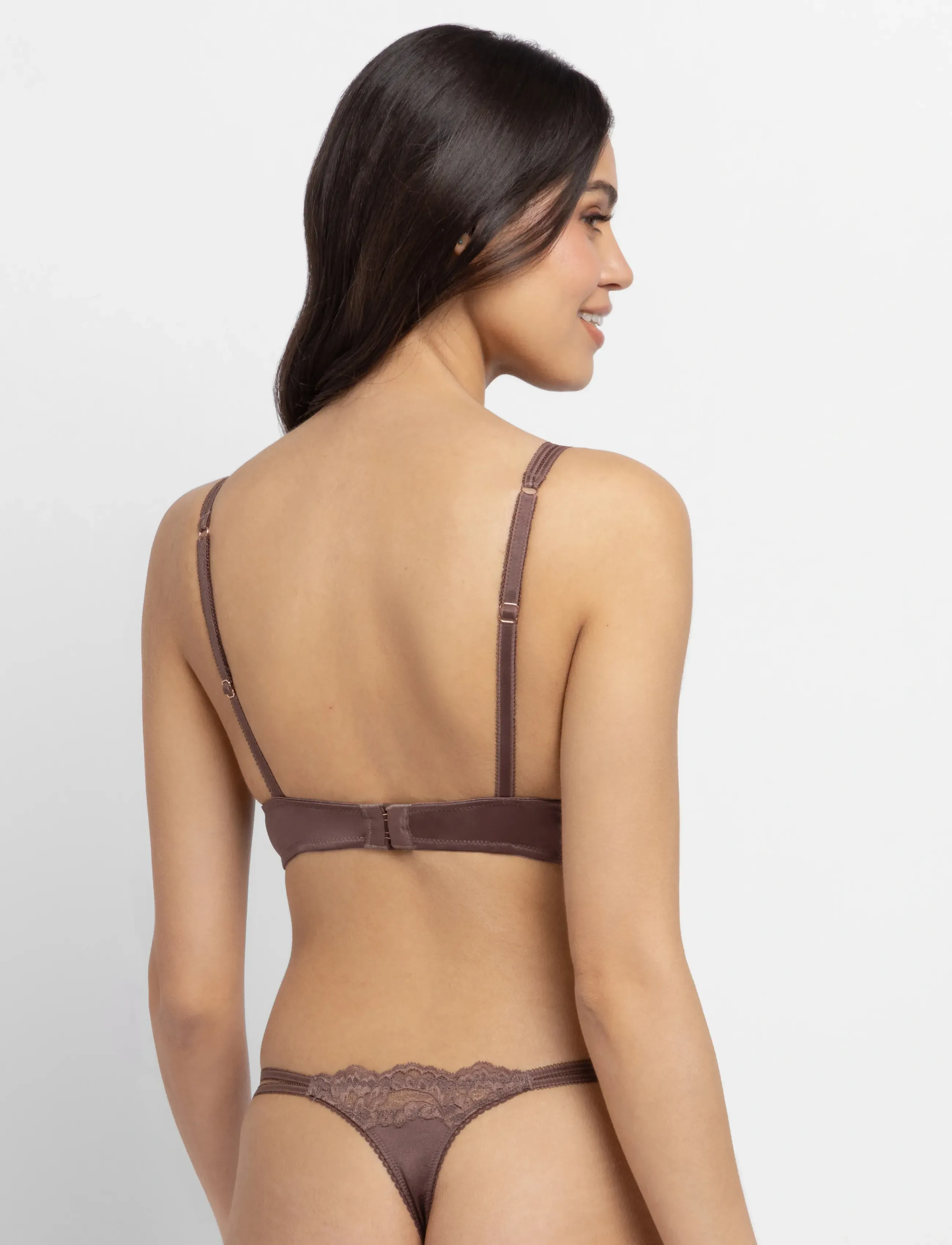 Dorina - ORIGINS-SHINY MICRO PLUNGE - soutiens-gorge plongeants - brown - 2