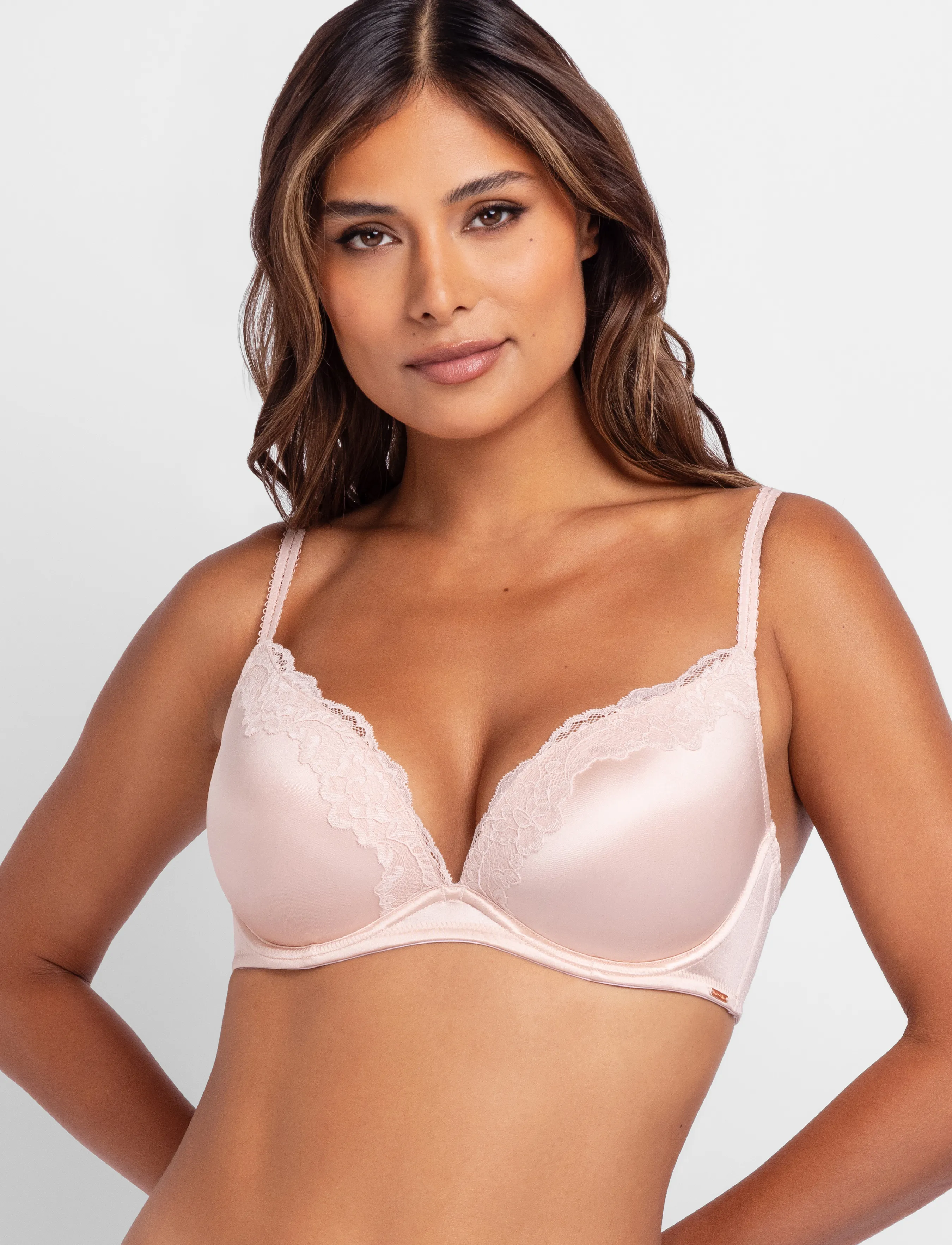 Dorina - ORIGINS-SHINY MICRO PLUNGE - brjóstahaldari með djúpri skoru - pink - 2