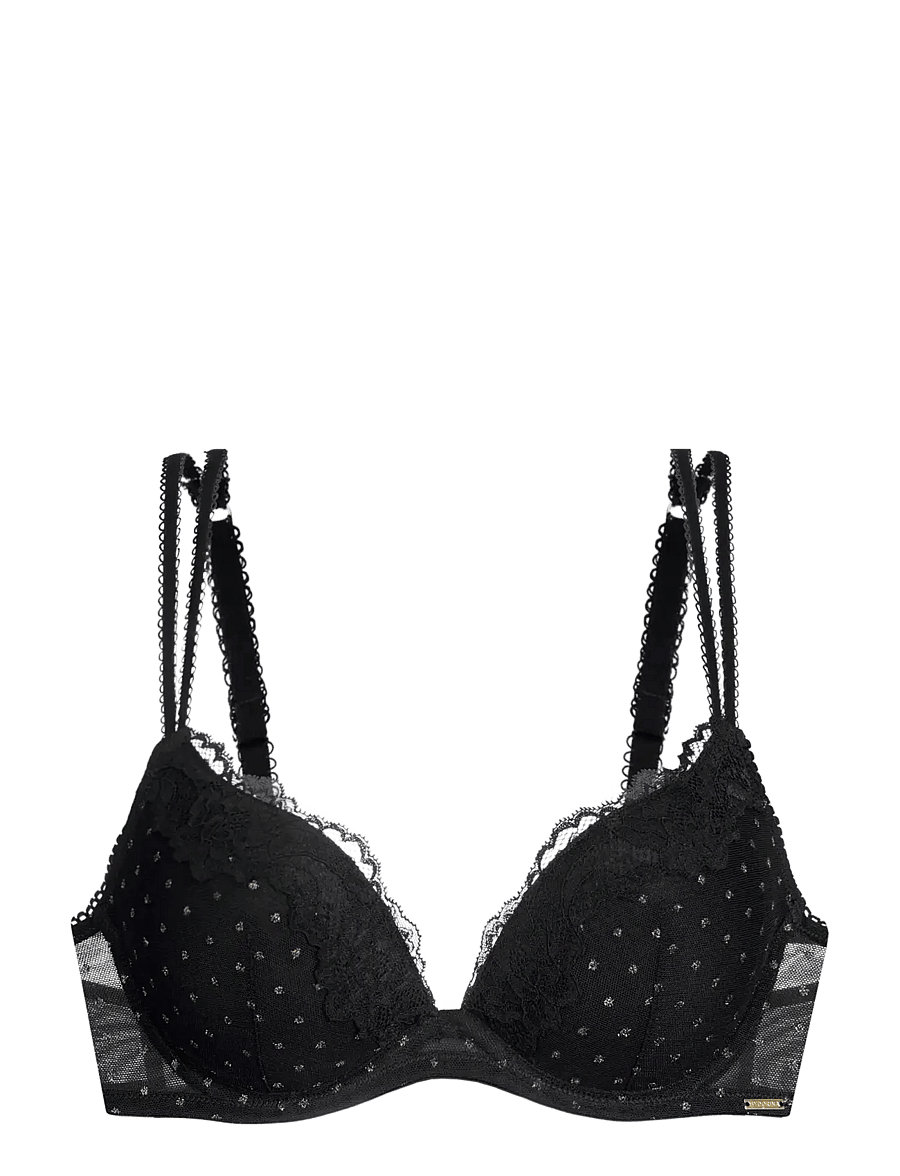 Dorina - ORIGINS-SHIMMER DOT MESH PUSH UP PLUNGE - soutiens-gorge push up - black - 1