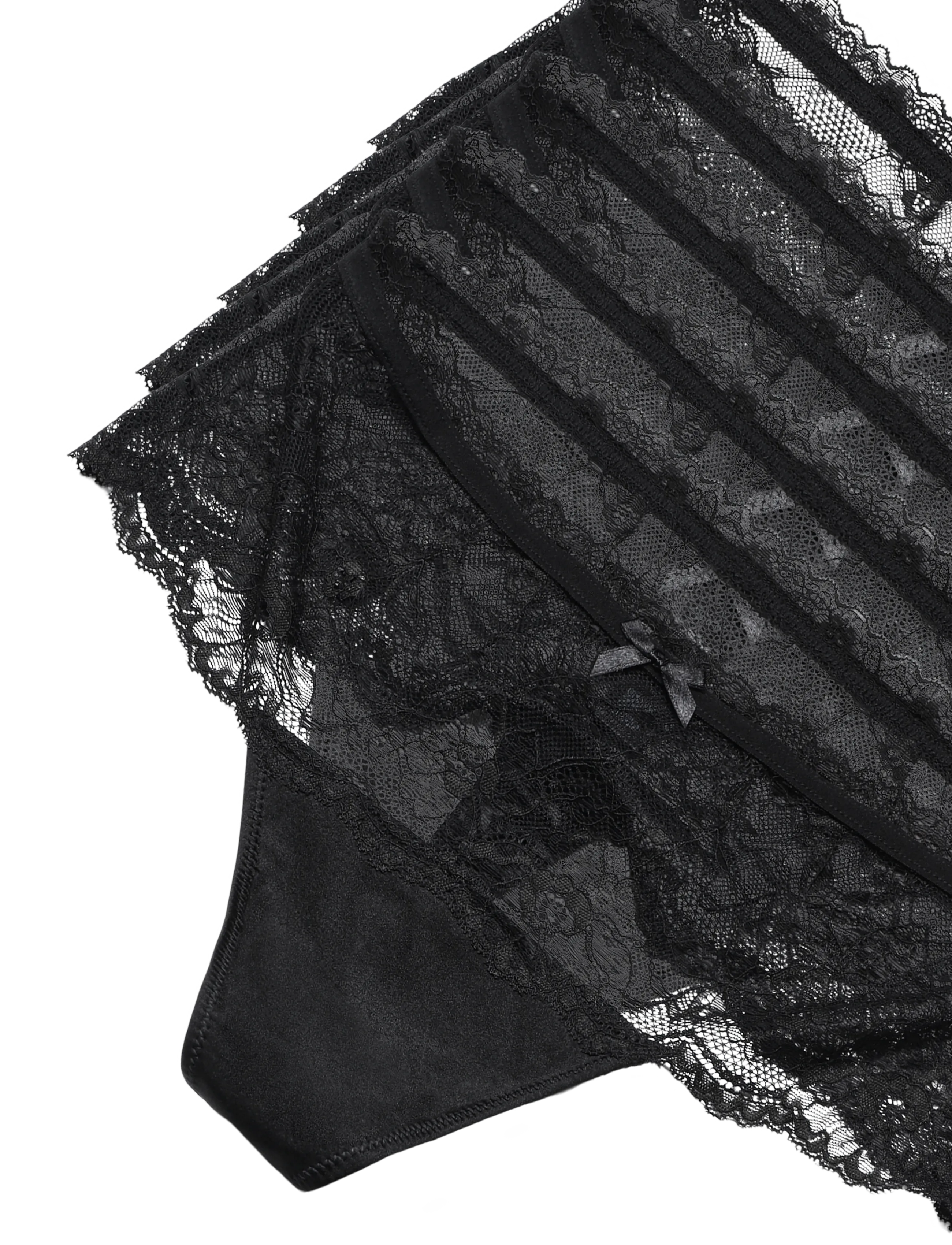 Dorina - Nina High_Waist_Thong - tangas - black/black/black/black/black - 4