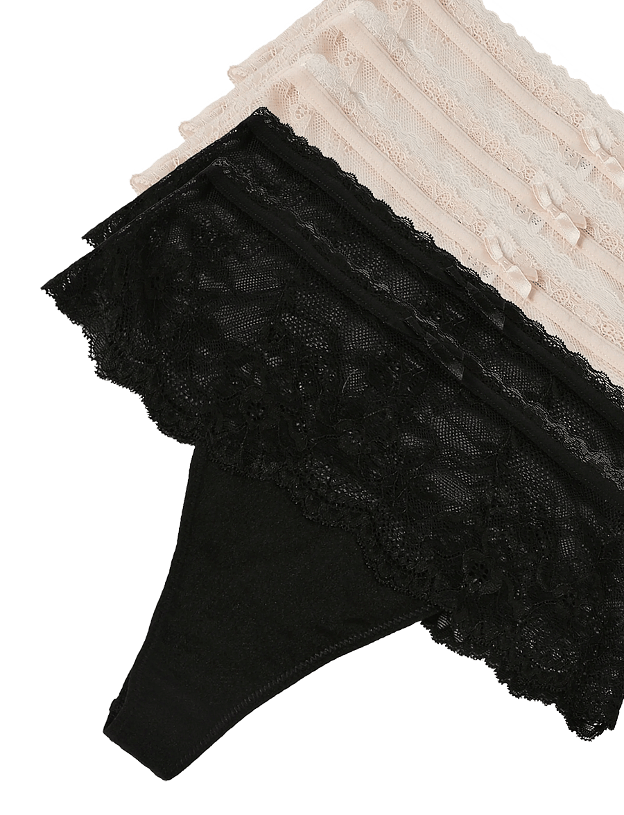 Dorina - Nina High_Waist_Thong - tangas - pink/black/nude/pink/black - 2