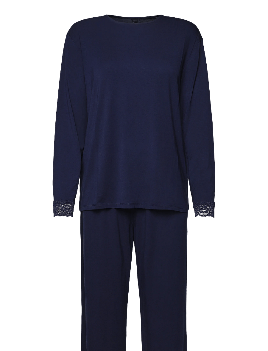 Dorina - Lila Long PJ Set - pyjamas - navy - 1