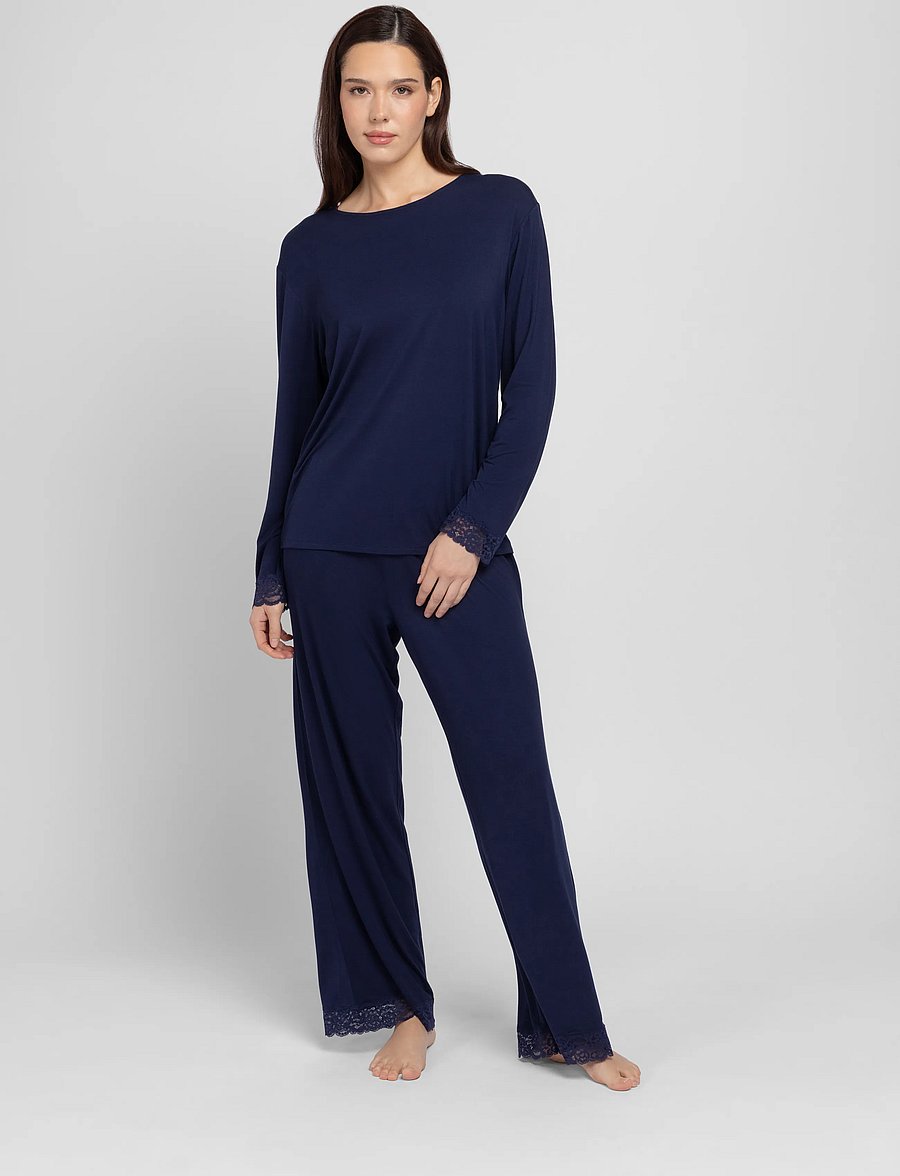 Dorina - Lila Long PJ Set - pyjamas - navy - 0