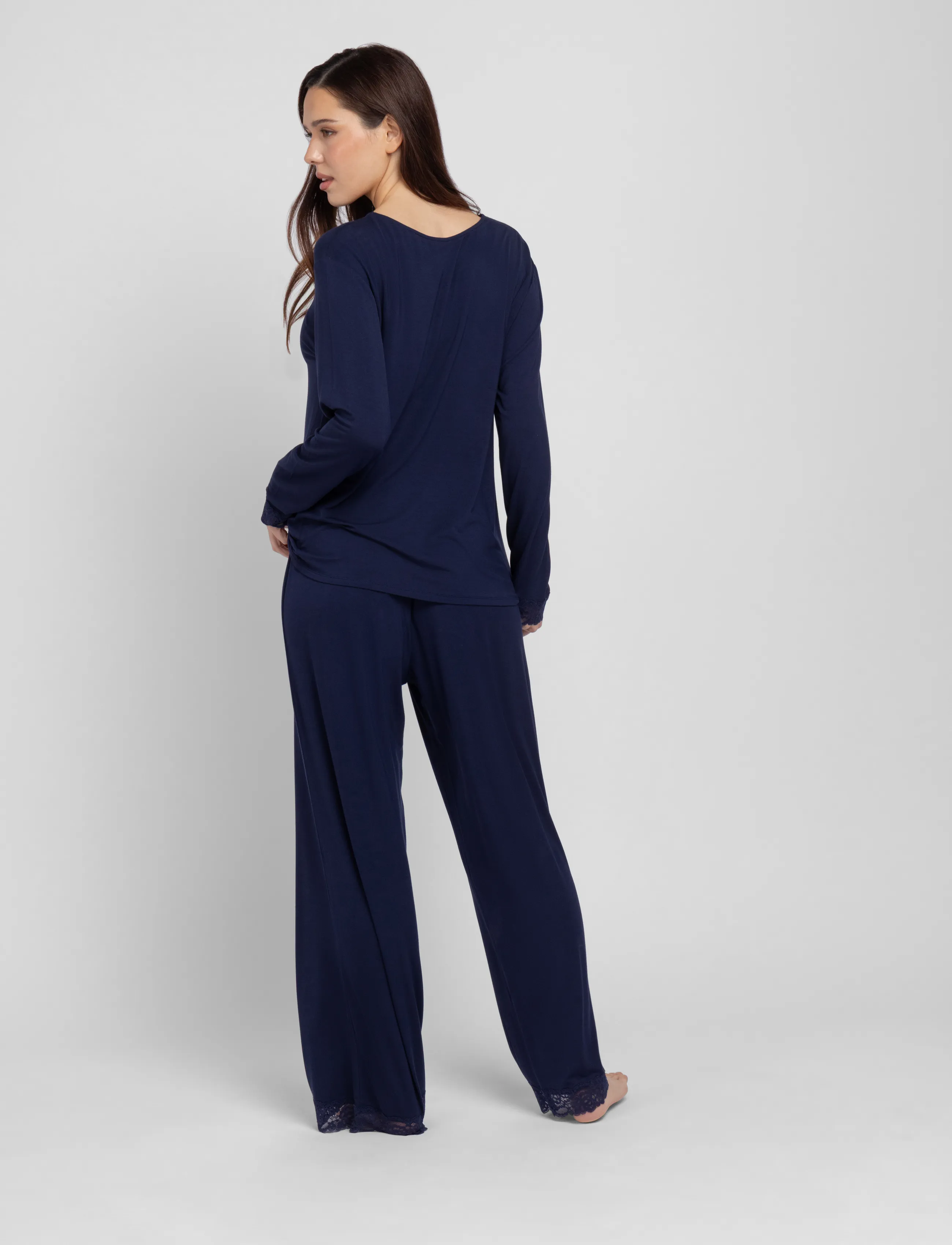 Dorina - Lila Long PJ Set - navy - 3