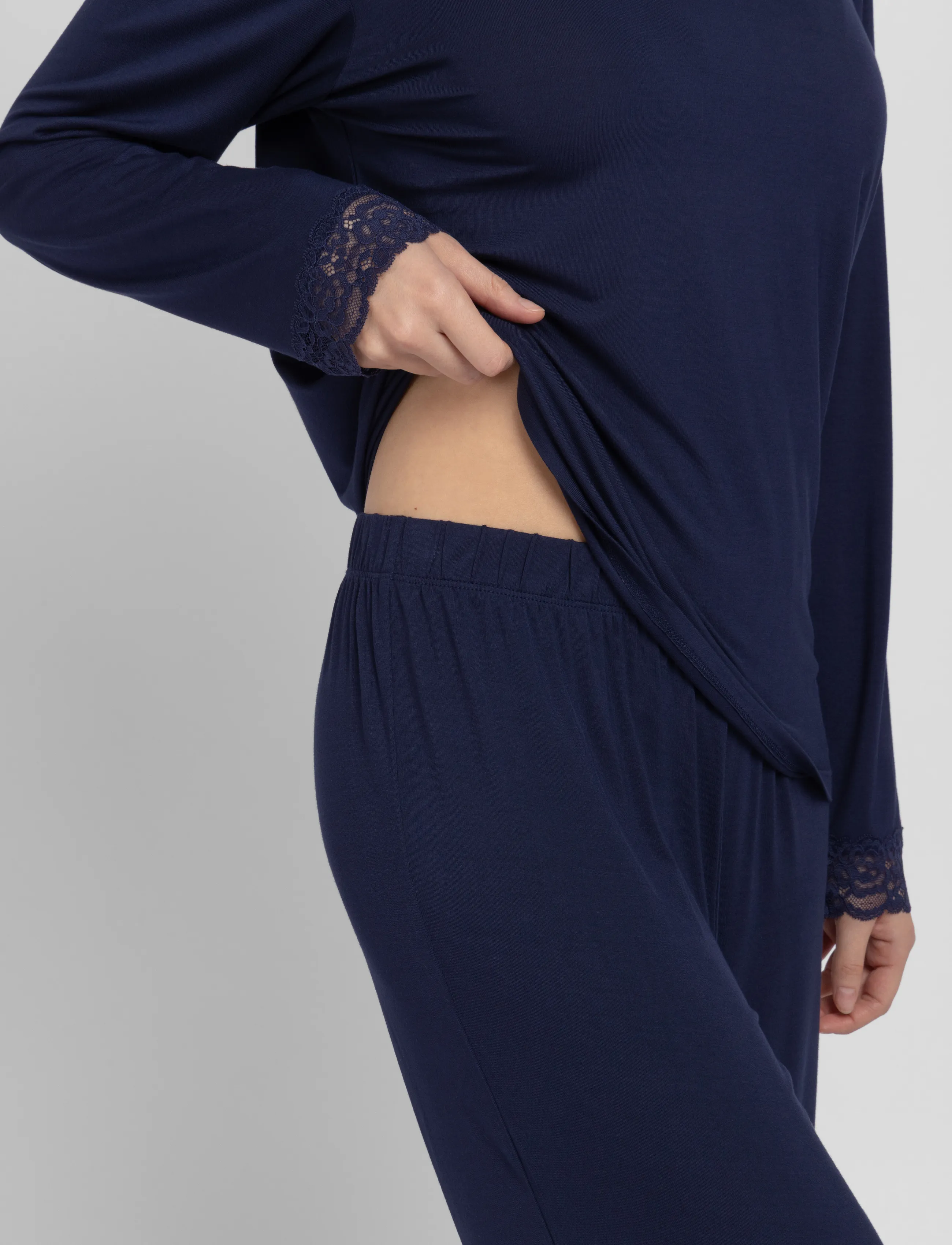 Dorina - Lila Long PJ Set - navy - 4