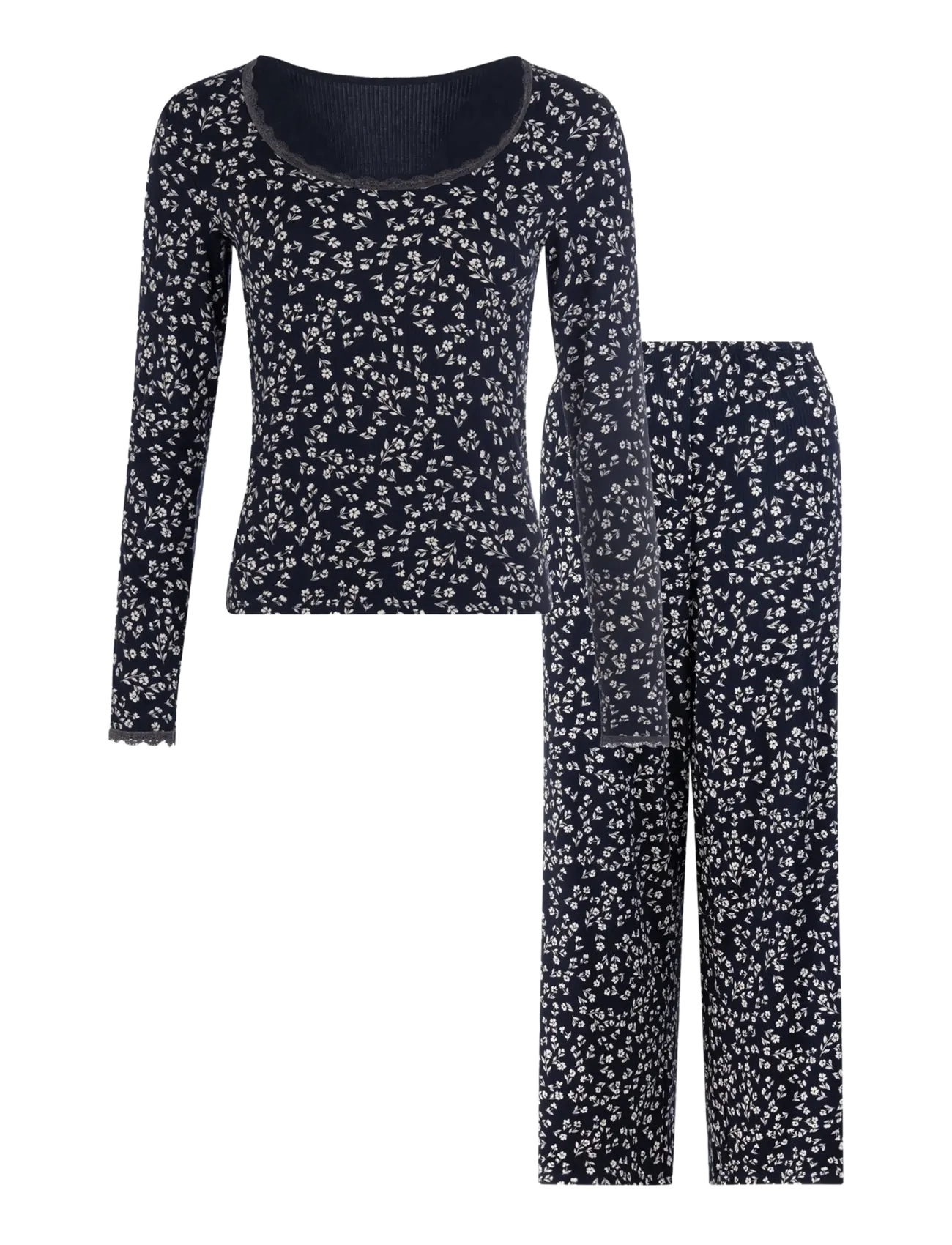 Dorina Yas Long PJ Set - Underkläder - NAVY PRINT / navy