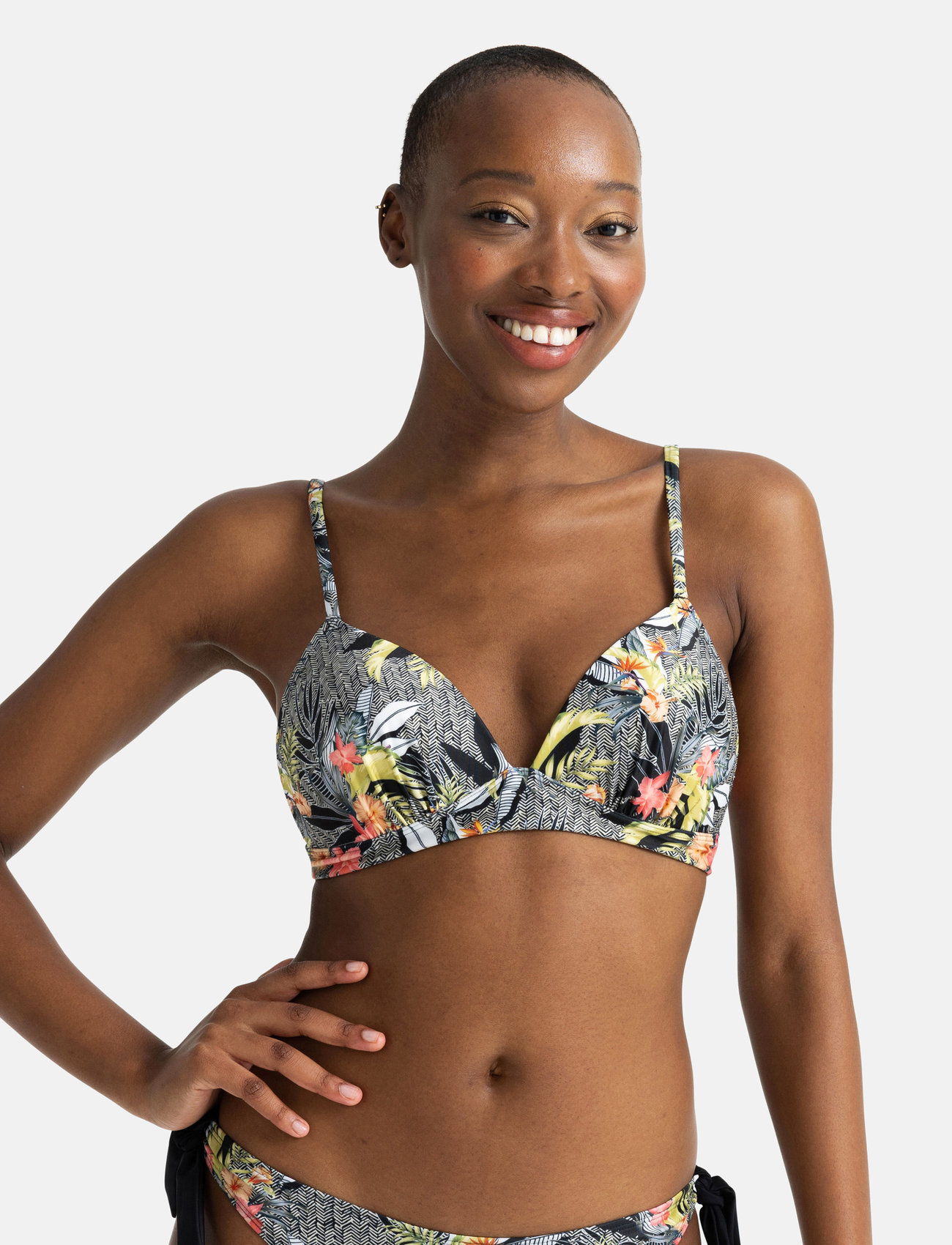 Dorina - ANAMUYA TRIANGLE - bikinis med trekantform - black print - 1