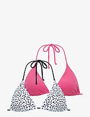 Dorina - CARRUBO-2PP TRIANGLE - trikampio formos bikinio liemenėlės - white print/pink - 0