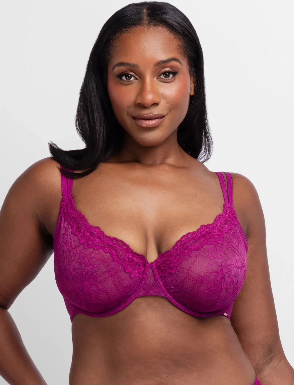 Dorina - ORIGINS-LACE NON PADDED WIRED BRA - wired bras - fuchsia - 4