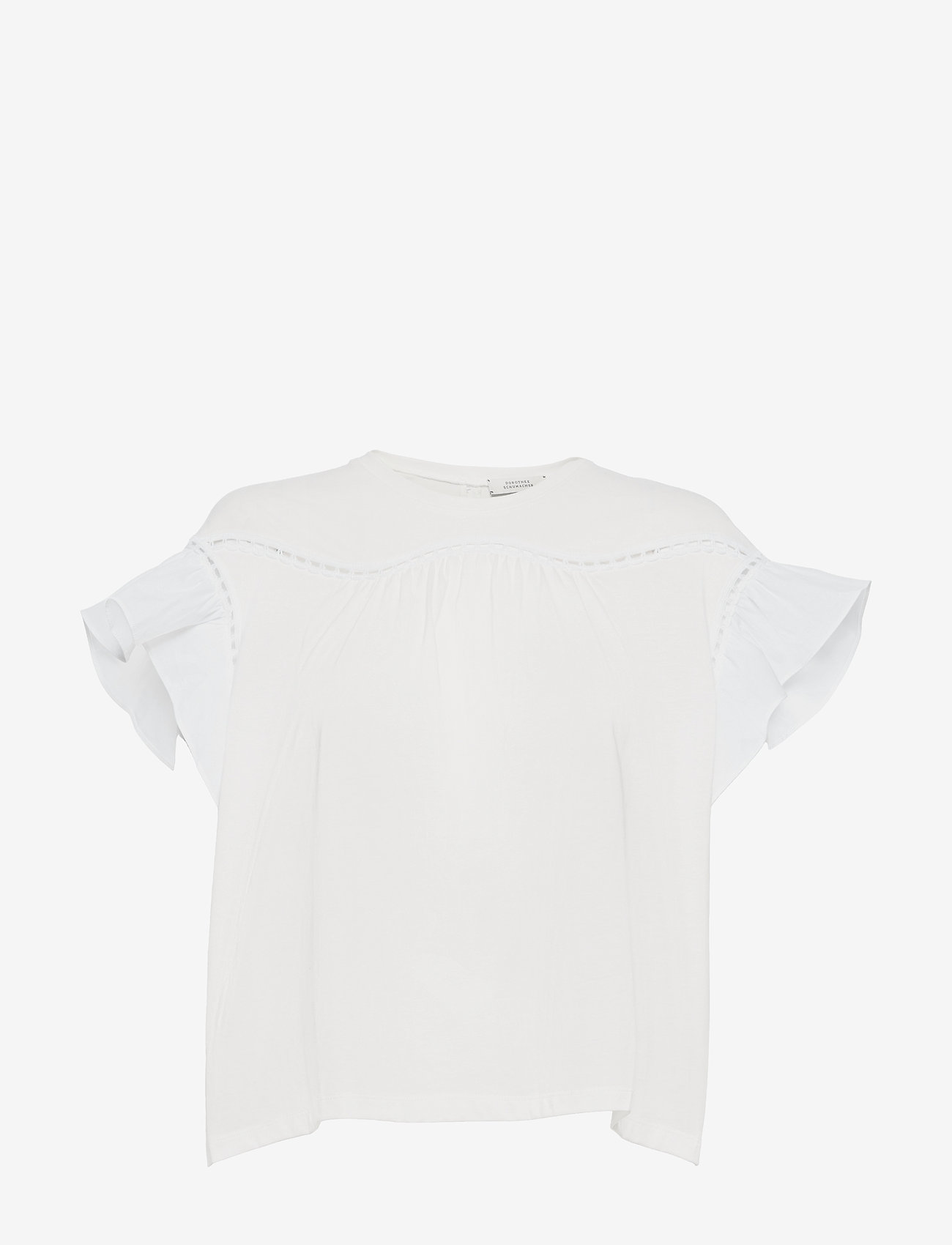 Dorothee Schumacher - LACE LINES shirt - kortermede bluser - camellia white - 0