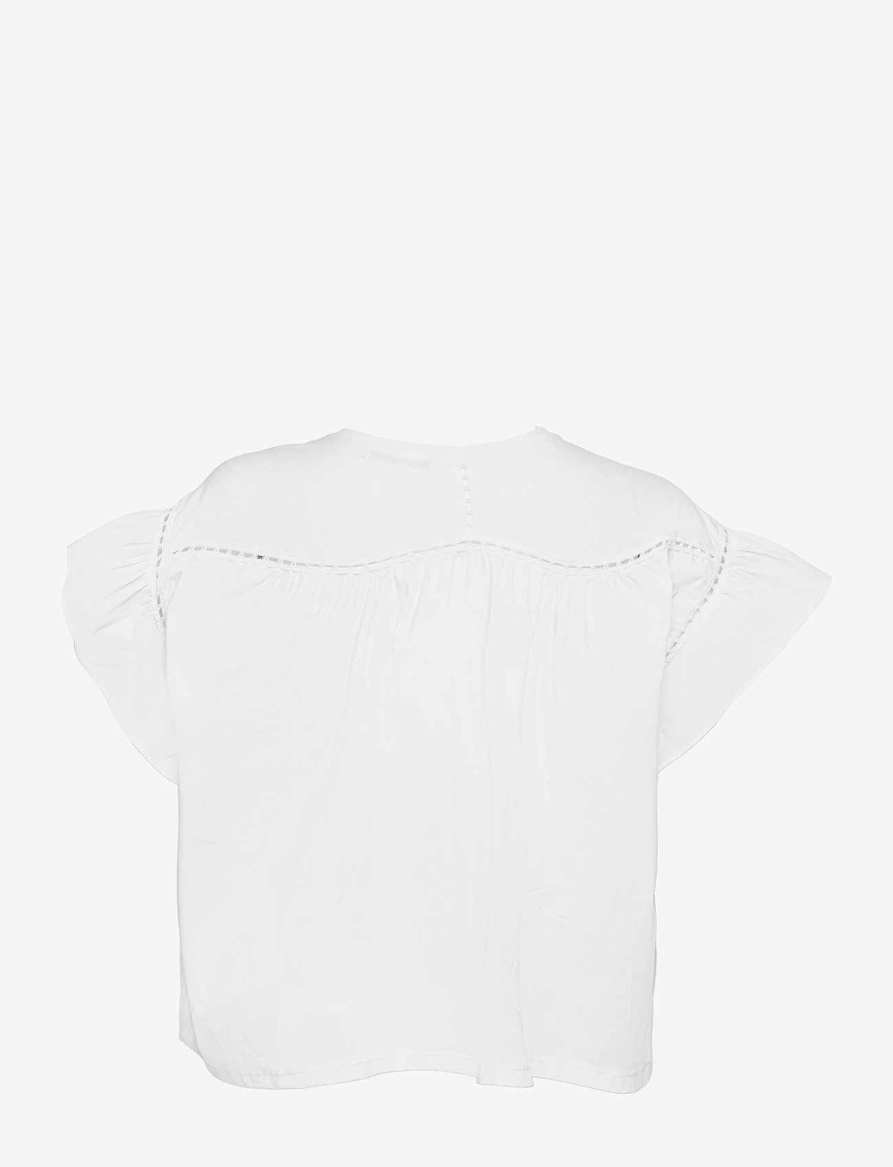 Dorothee Schumacher - LACE LINES shirt - lyhythihaiset puserot - camellia white - 1