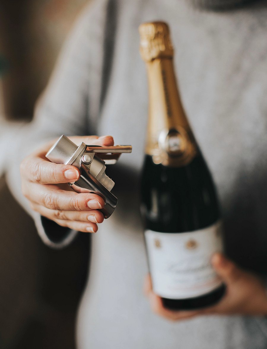Dorre - Champagne Bottle Stopper Pump It - pudeliavajad ja -korgid - silver - 0